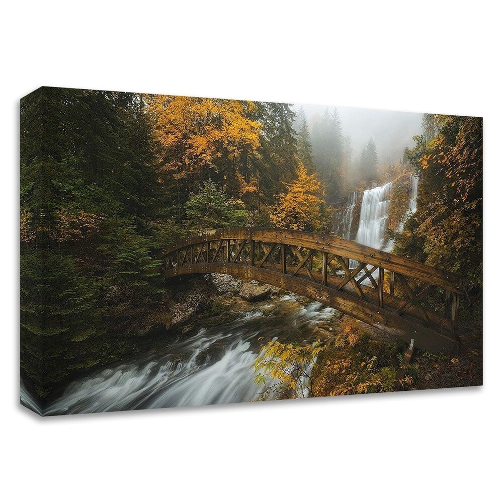 Enrico Fossati Forest Bridge Canvas Print - Ready to Hang Wall Art for Living Room, Bedroom & Office Decor