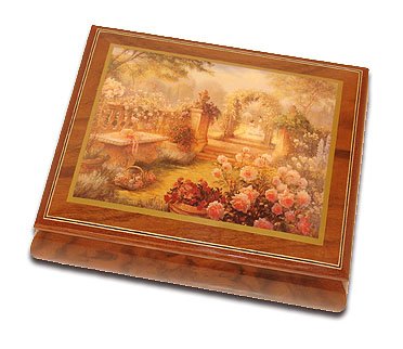 Lisa's Garden Handcrafted Wooden Music Box from Ercolano - 12 Days of Christmas & Classic Song Collection - Perfect Gift for Holidays, Weddings & Home Décor