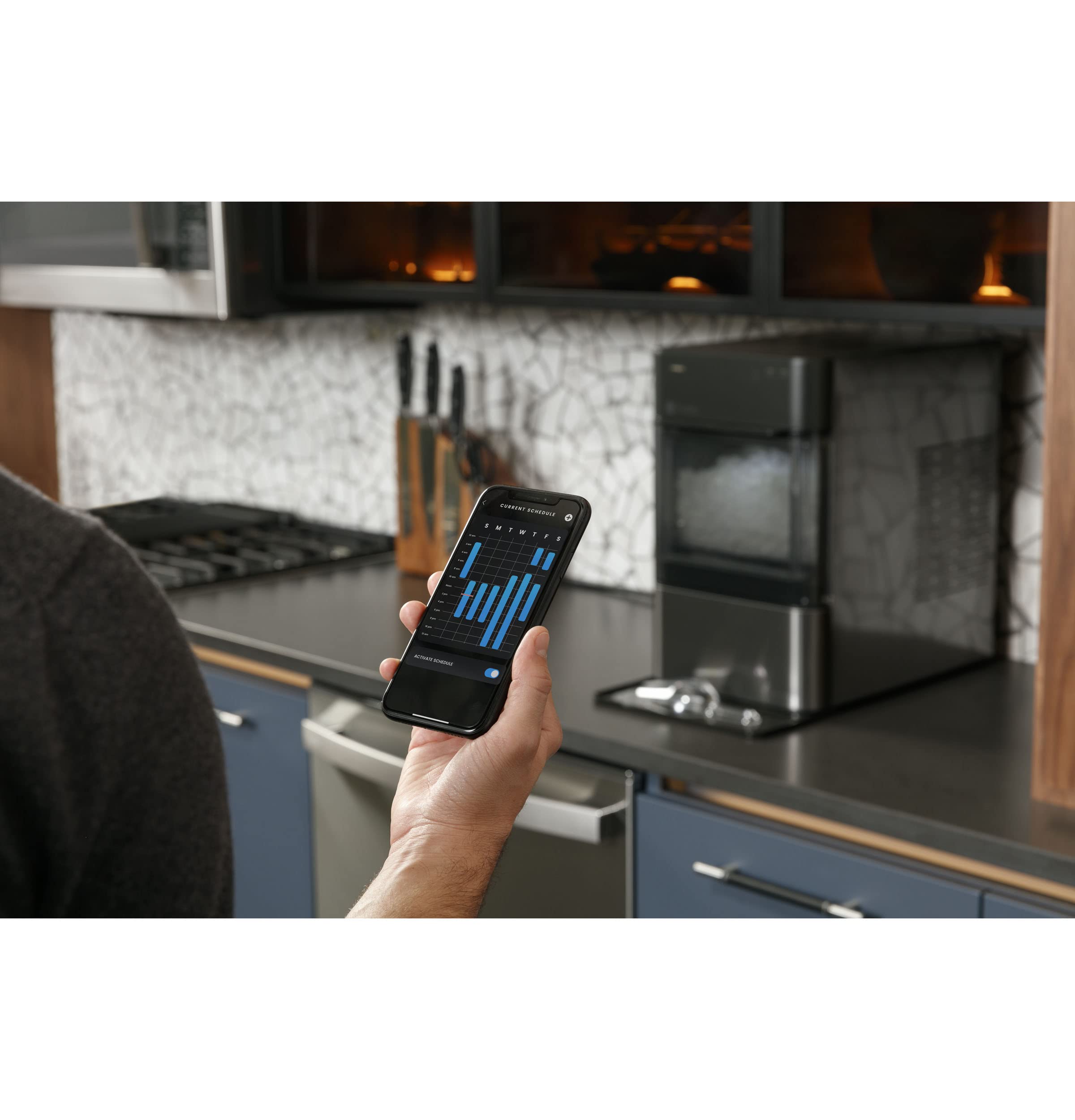 GE Profile Opal 2.0 Countertop Nugget Ice Maker with WiFi - Smart Home Kitchen Appliance, Black Stainless Steel (Renewed) | Perfect for Cocktails, Sodas & Home Entertaining