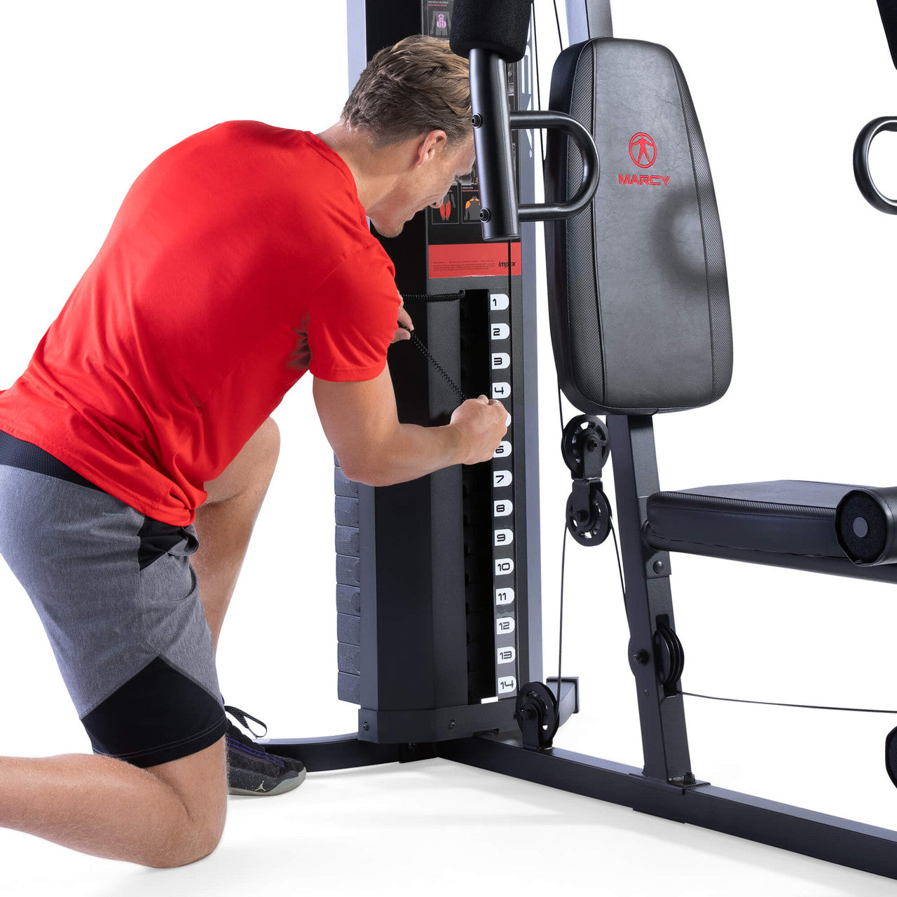 Marcy MWM-8178 150lb Stack Weight Home Gym - All-in-One Strength Training Equipment for Full Body Workout | Perfect for Home Fitness & Small Spaces