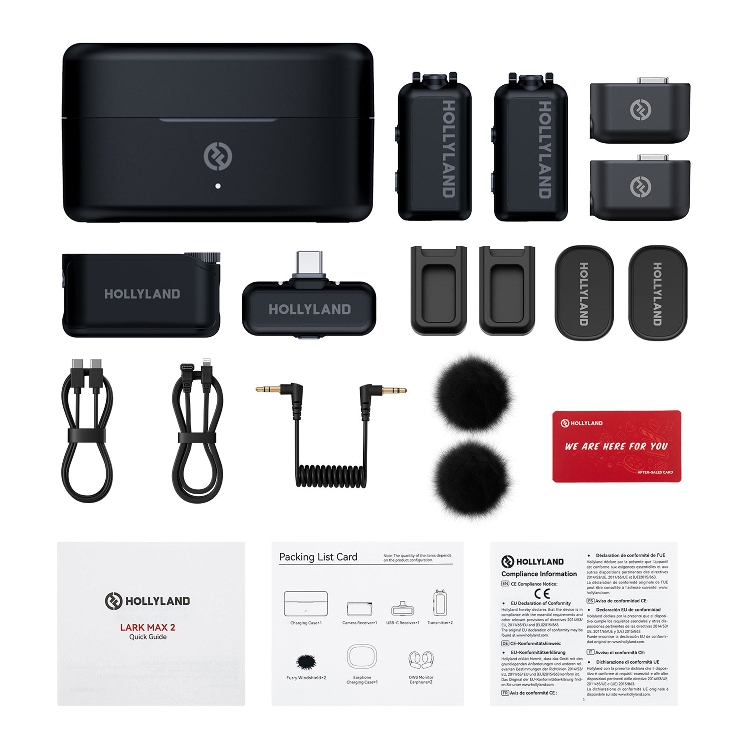 Hollyland LARK MAX 2 Ultimate Combo Wireless Microphone System (6701 Ultimate Combo) - Professional Audio Kit for YouTube, Streaming, Vlogging & Film Production