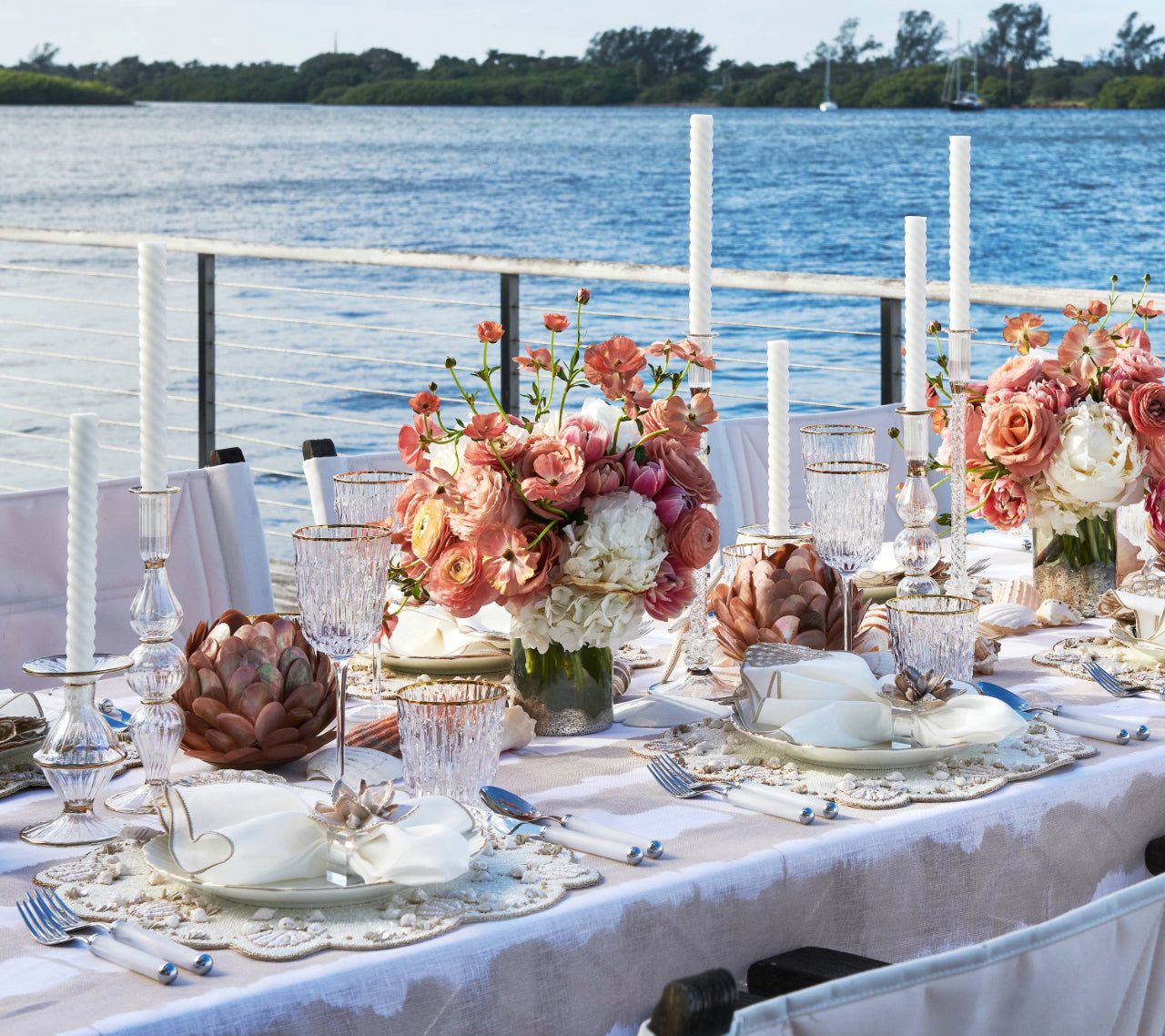 Natural & Ivory Gold Beachcomber Placemats Set of 2 - Elegant Table Decor for Dining Room, Kitchen, or Outdoor Entertaining