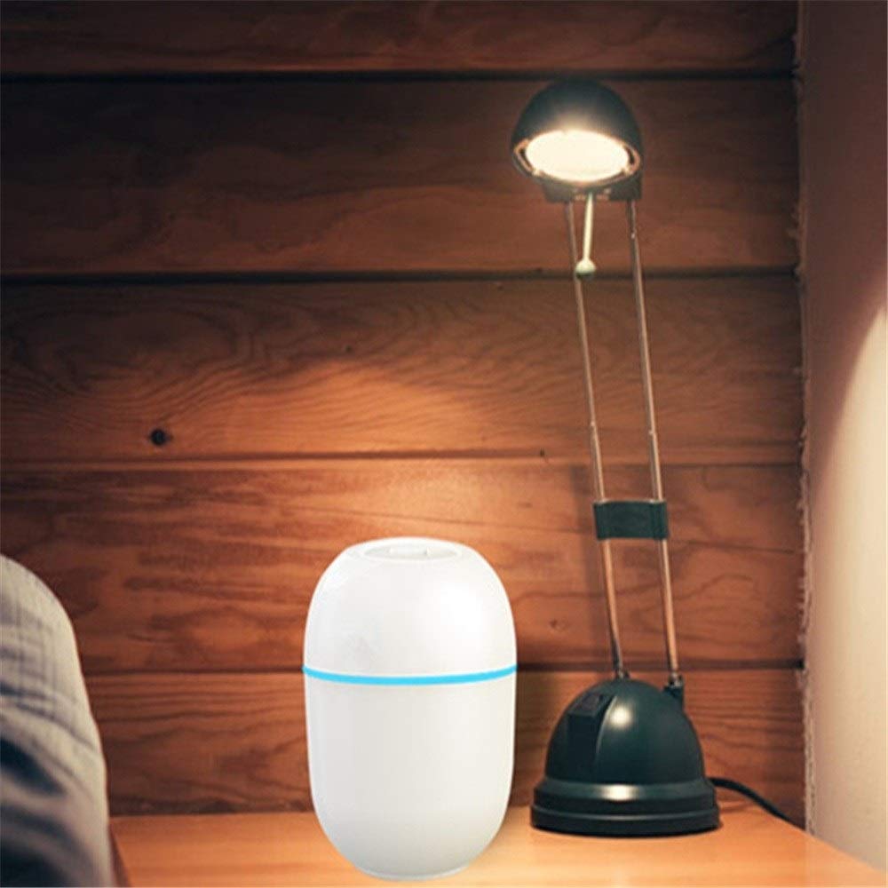 Mini Car Humidifier with Aromatherapy Diffuser - Portable Desktop Humidifier for Home, Office & Bedroom - Ultra Quiet with Night Light - Perfect for Dry Air Relief, Essential Oil Diffusing & Relaxation