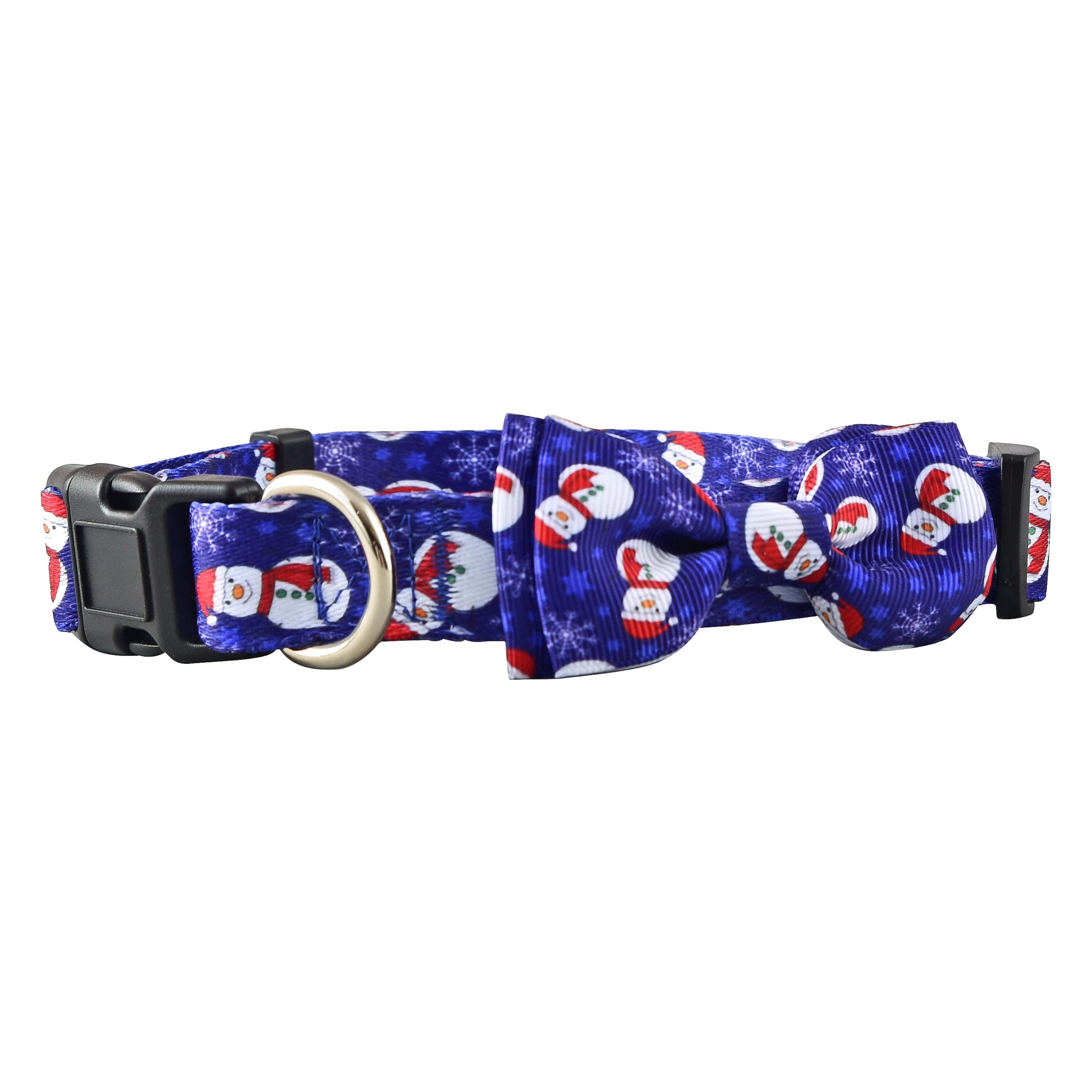 Festive Christmas Dog Collar with Adjustable Bow Tie - Red & Green Holiday Pet Collar for Small, Medium & Large Dogs - Perfect for Holiday Photos, Parties & Gift Giving