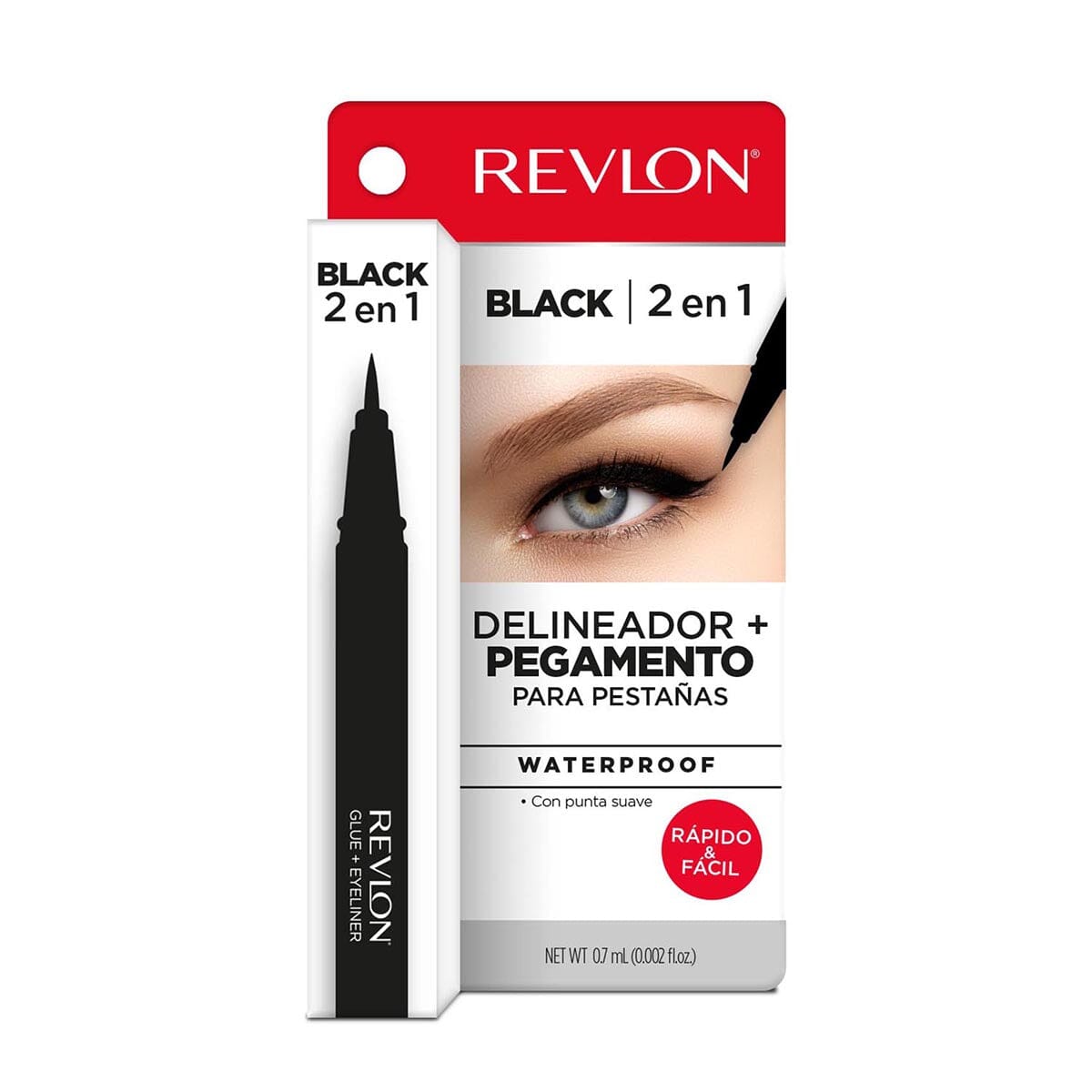 Revlon Eyeliner with Glue - Black Waterproof Liquid Eyeliner for Long-Lasting Makeup | Perfect for Daily Wear, Parties & Special Occasions