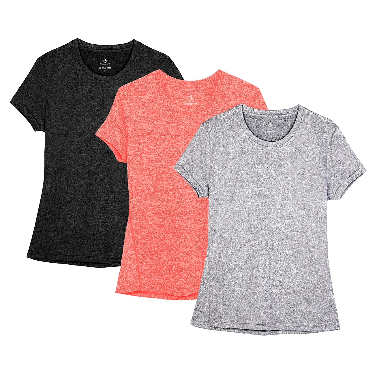 ICY ZONE Women's Workout Running T-Shirts - Breathable Athletic Yoga Tops for Gym, Fitness & Exercise (3-Pack) | Perfect for Running, Yoga, HIIT & Active Lifestyle