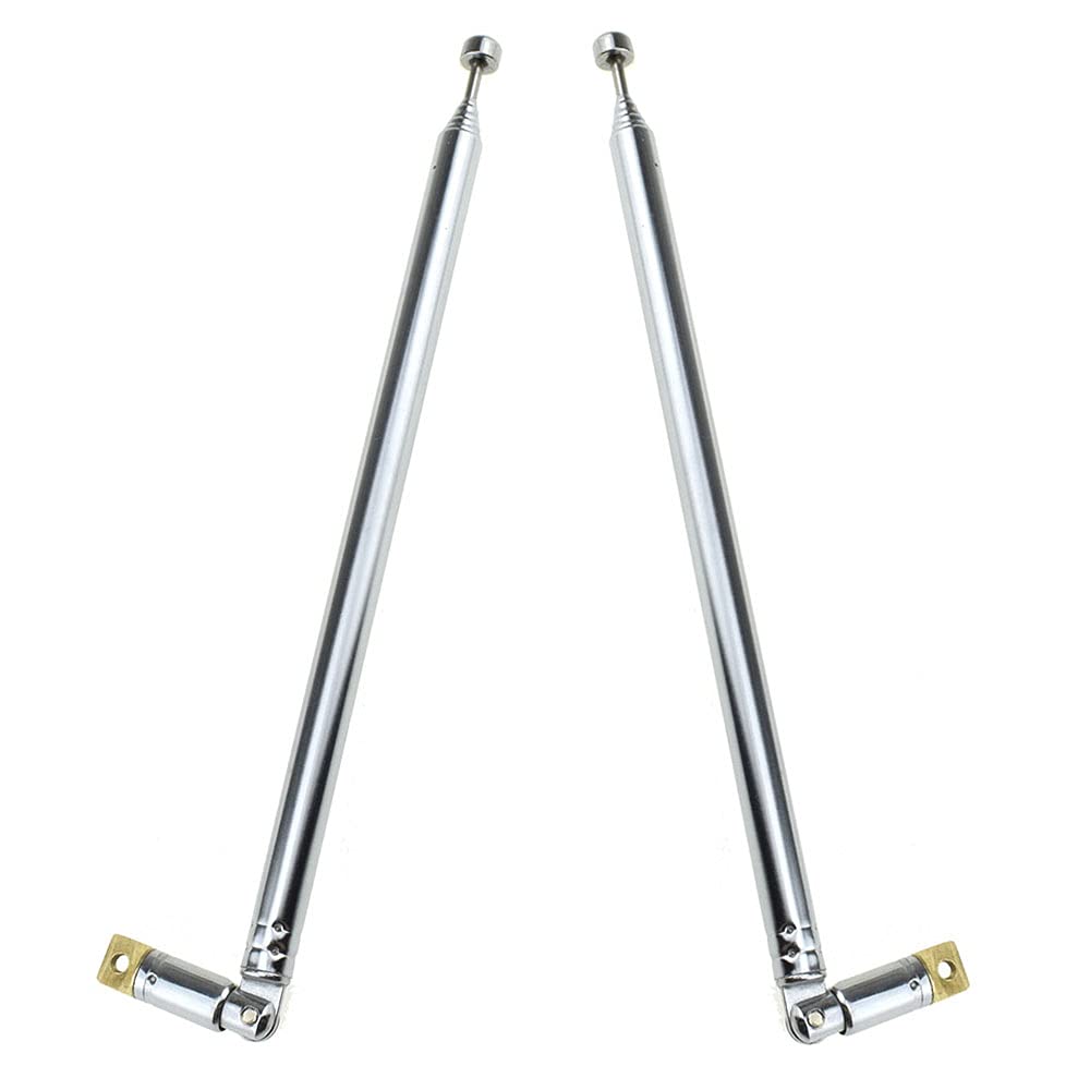 7-Section Telescopic Replacement Antenna 75cm Vertical Universal Aerial - Stainless Steel 2Pcs for Portable Radio/TV AM/FM - Easy Installation, Enhanced Signal Reception, No Loose Parts, No Location Limits - Perfect for Home, Office, Car and Outdoor Use