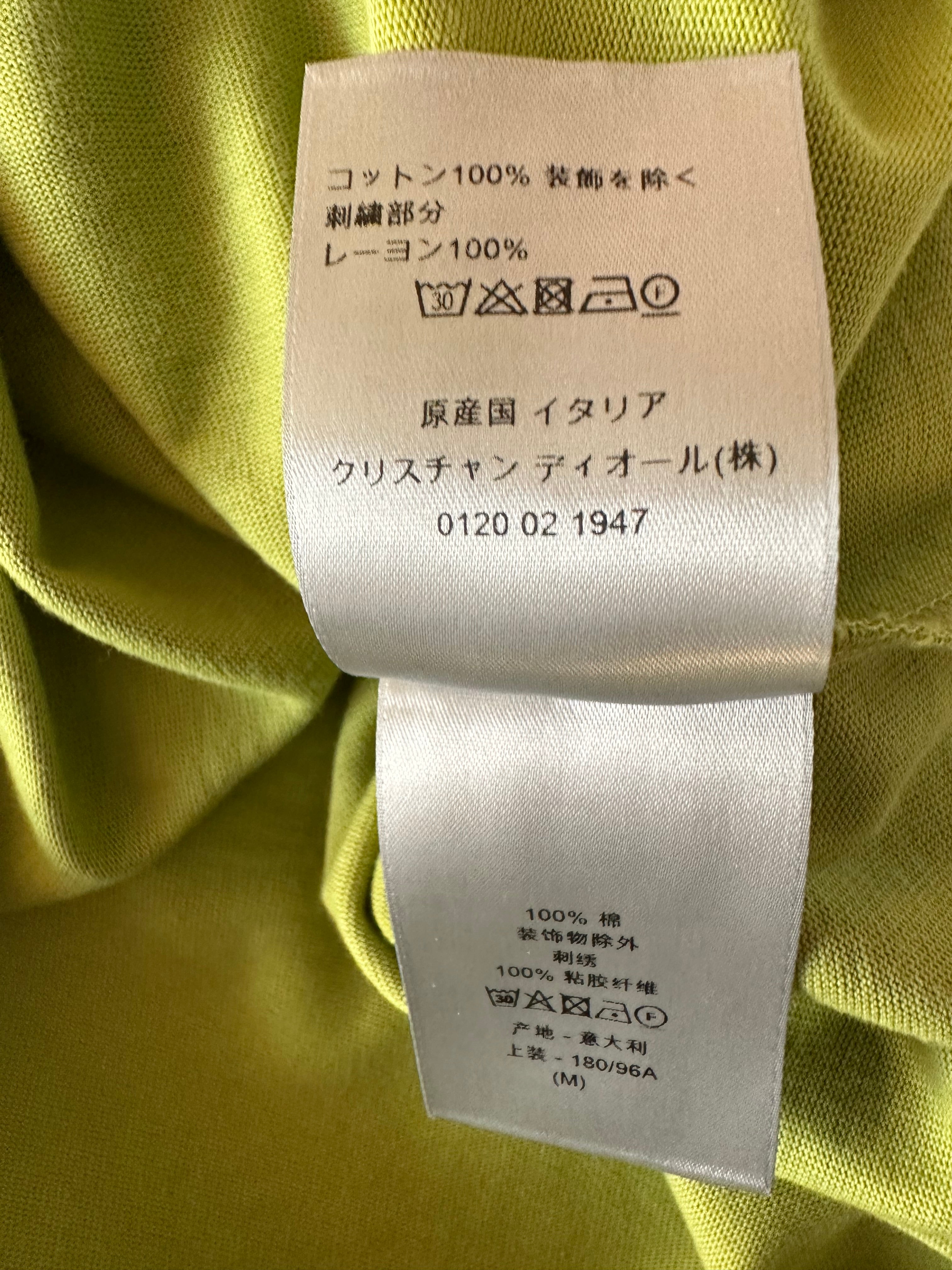 Dior Green CD Icon Embroidered Logo Cotton T-Shirt for Men - Casual Luxury Streetwear for Everyday Wear & Fashion Outfits