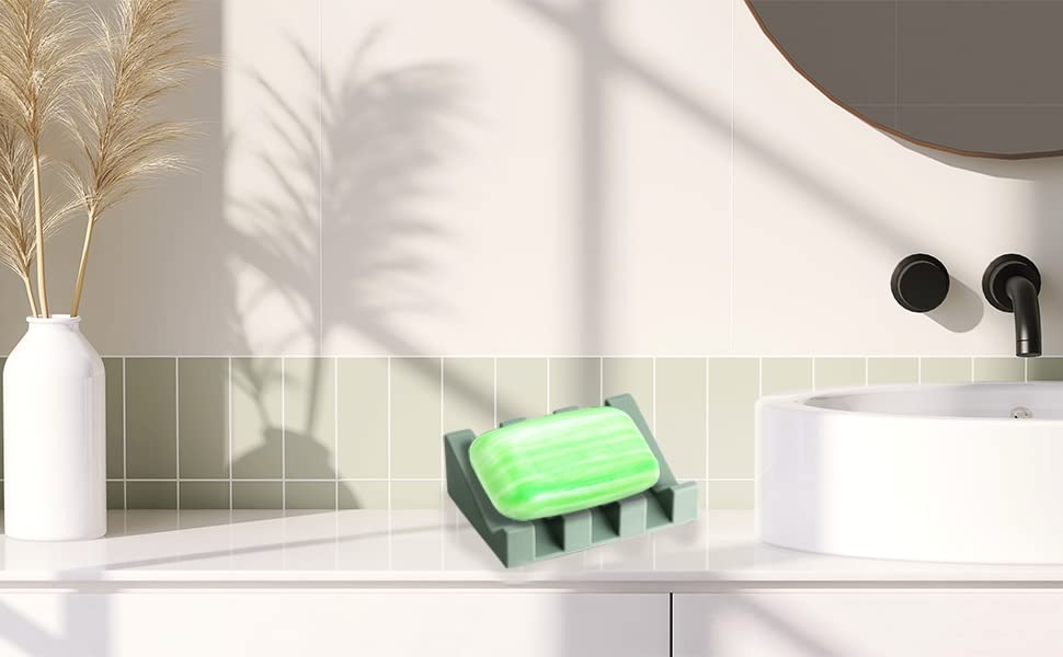 Premium Soap Dish Holder for Shower, Bathroom & Kitchen - Keeps Soap Dry, Extends Soap Life, Easy to Clean - Perfect for Bathtub, Sink & Countertop Use