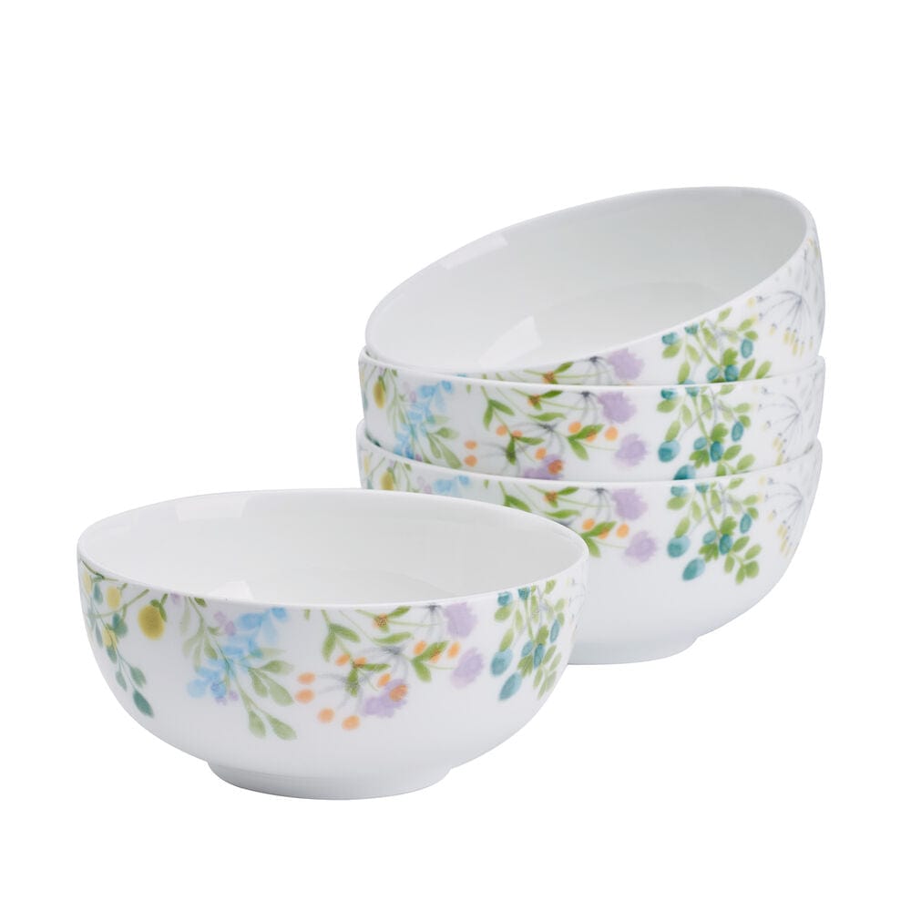 Tivoli Garden Set of 4 Decorative Fruit Bowls - Elegant Serving Bowls for Fruits, Snacks, and Desserts - Perfect for Dining Table, Kitchen Counter, and Party Serving