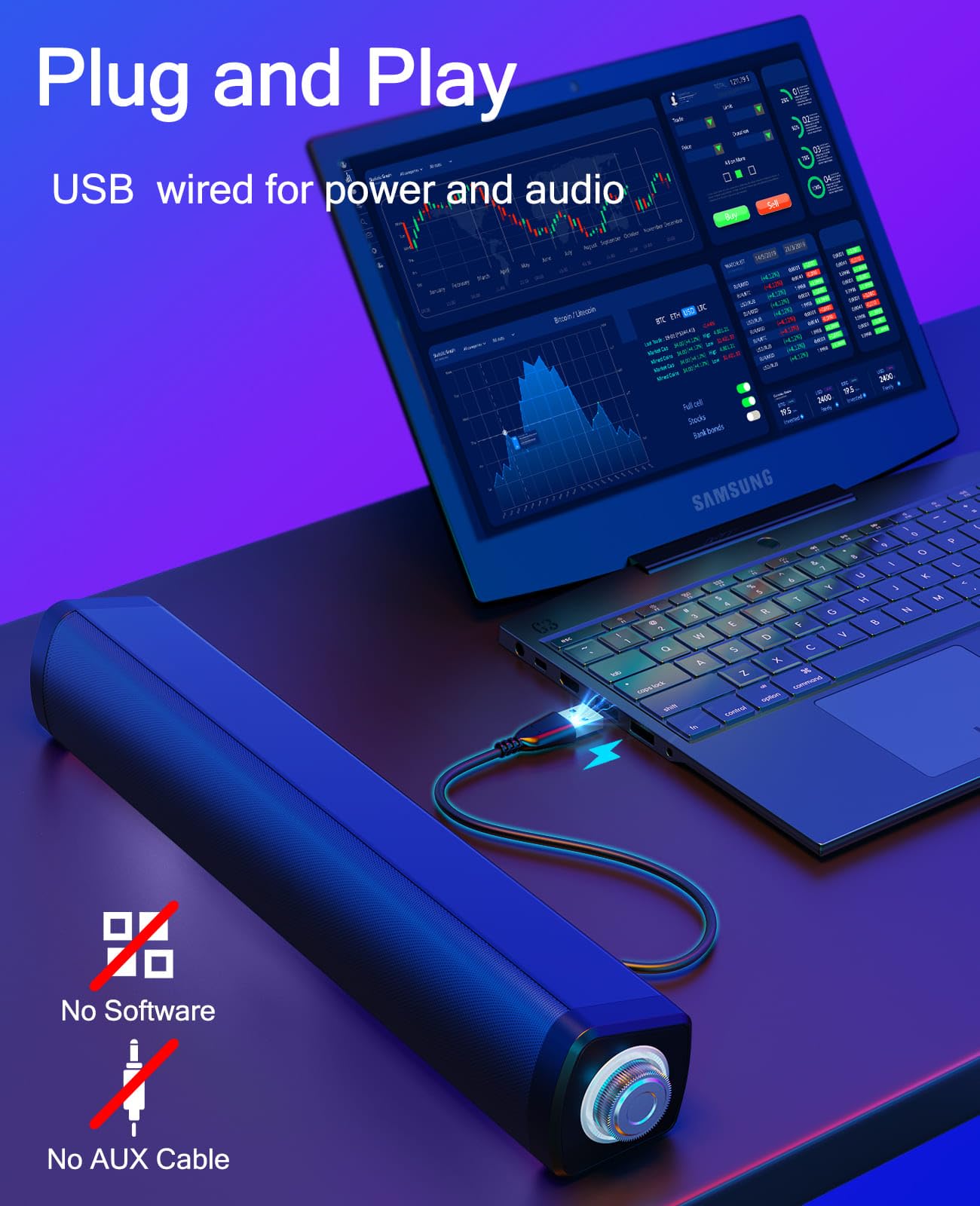 LENRUE Computer Speakers for Desktop Monitor - Bluetooth PC Speakers with Knob Volume Control, USB Powered for Computer/Laptop - Perfect for Home Office, Gaming & Music Streaming