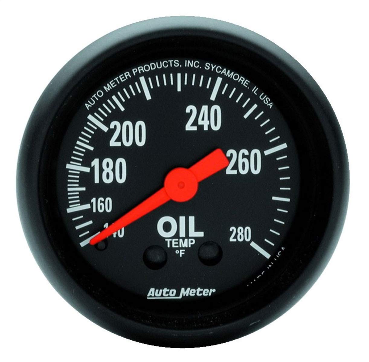Autometer 2609 2 Inch Mechanical Oil Temperature Gauge 140-280°F Z-Series - Perfect for Car, Truck & Motorcycle Engine Monitoring