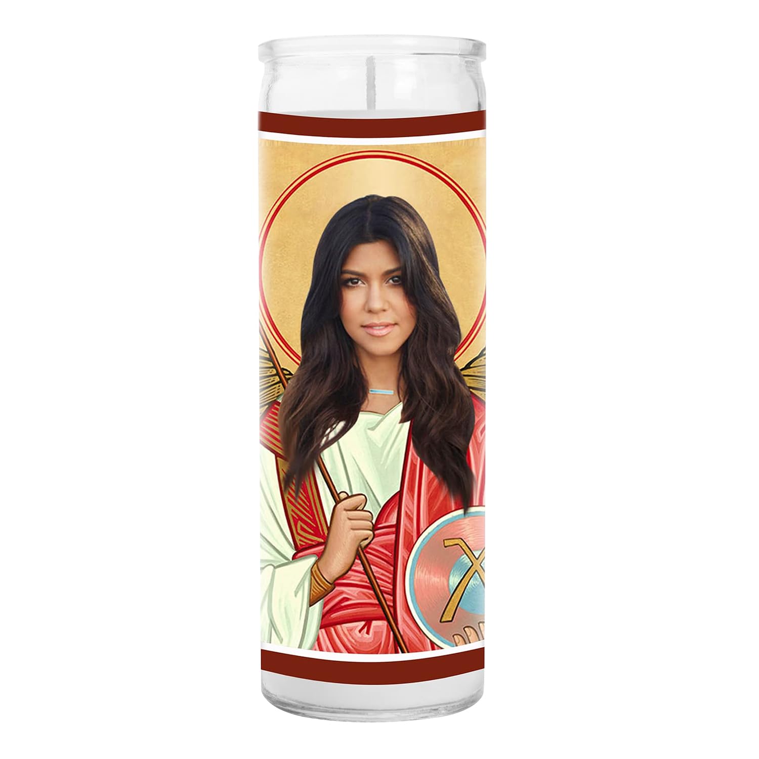 Handmade in USA 8 Inch Glass Prayer Votive Candle - Saint Candle for Celebrity Gifts & Home Decor - Perfect for Religious Ceremonies, Meditation & Thoughtful Present Giving