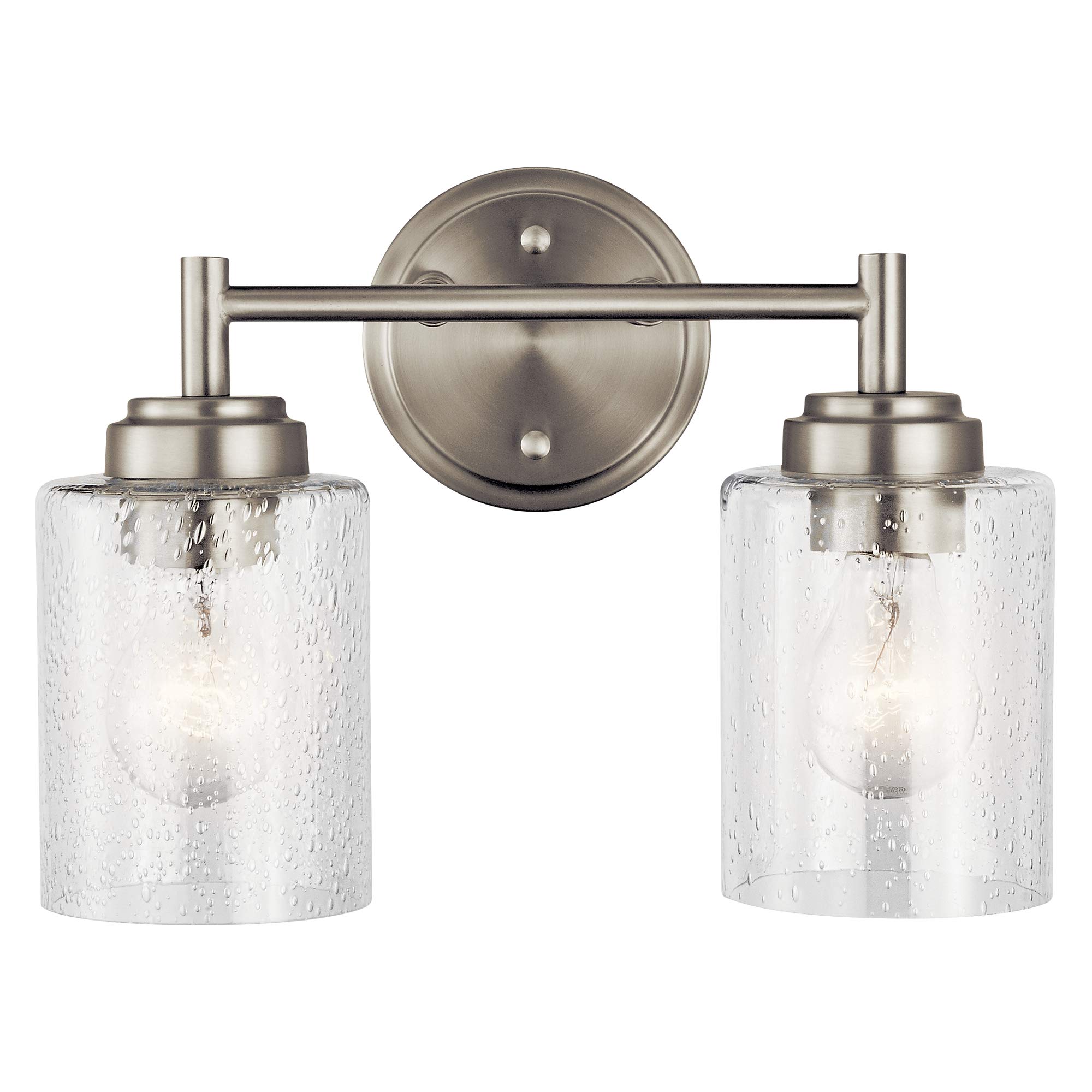 Kichler Lighting 45885NI Two Light Bath Vanity Fixture - Modern Nickel Finish Winslow Collection for Bathroom & Powder Room Decor