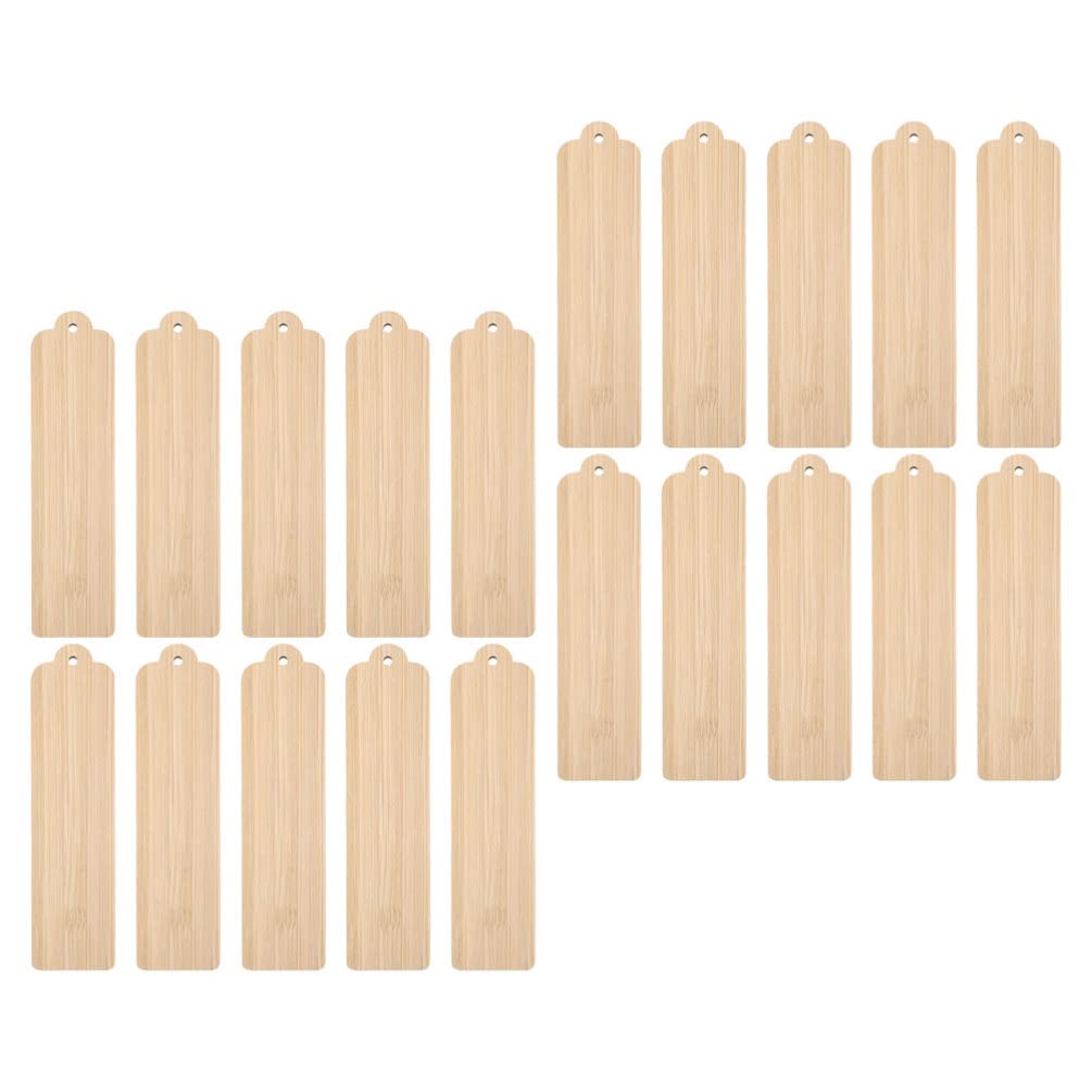 20pcs DIY Wooden Blank Bookmarks for Crafts - Unfinished Wooden Bookmark Tags for Handmade Gifts, Scrapbooking & Journaling - Perfect for Book Lovers, Teachers & Crafters
