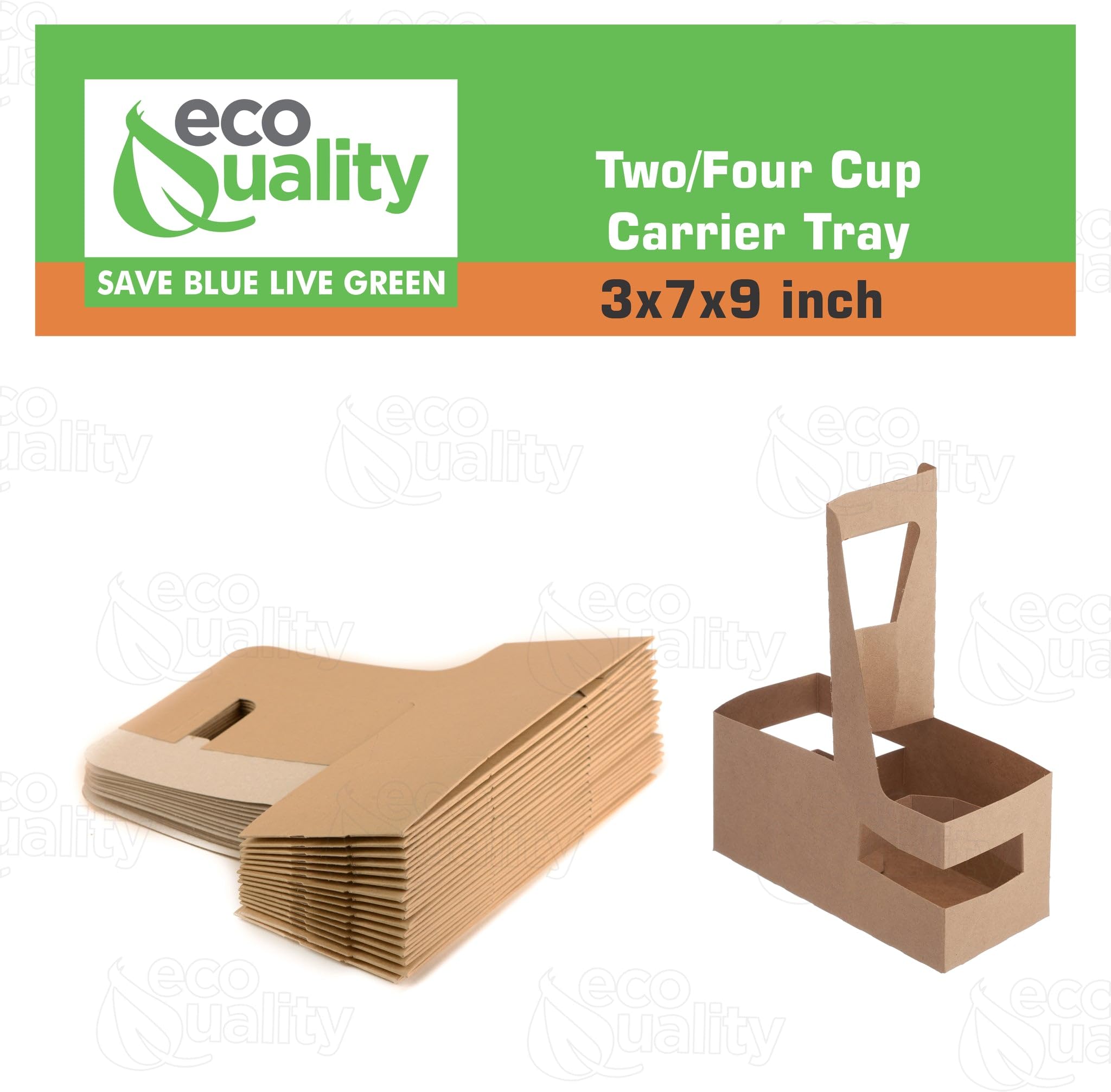 25-Pack Disposable Kraft Paper Cup Carrier with Handles - 2 or 4 Cup Holder for Hot/Cold Drinks - Eco-Friendly Drink Tray for Coffee Shops, Food Delivery & Takeout - Perfect for Starbucks, Dunkin' Donuts & Office Parties