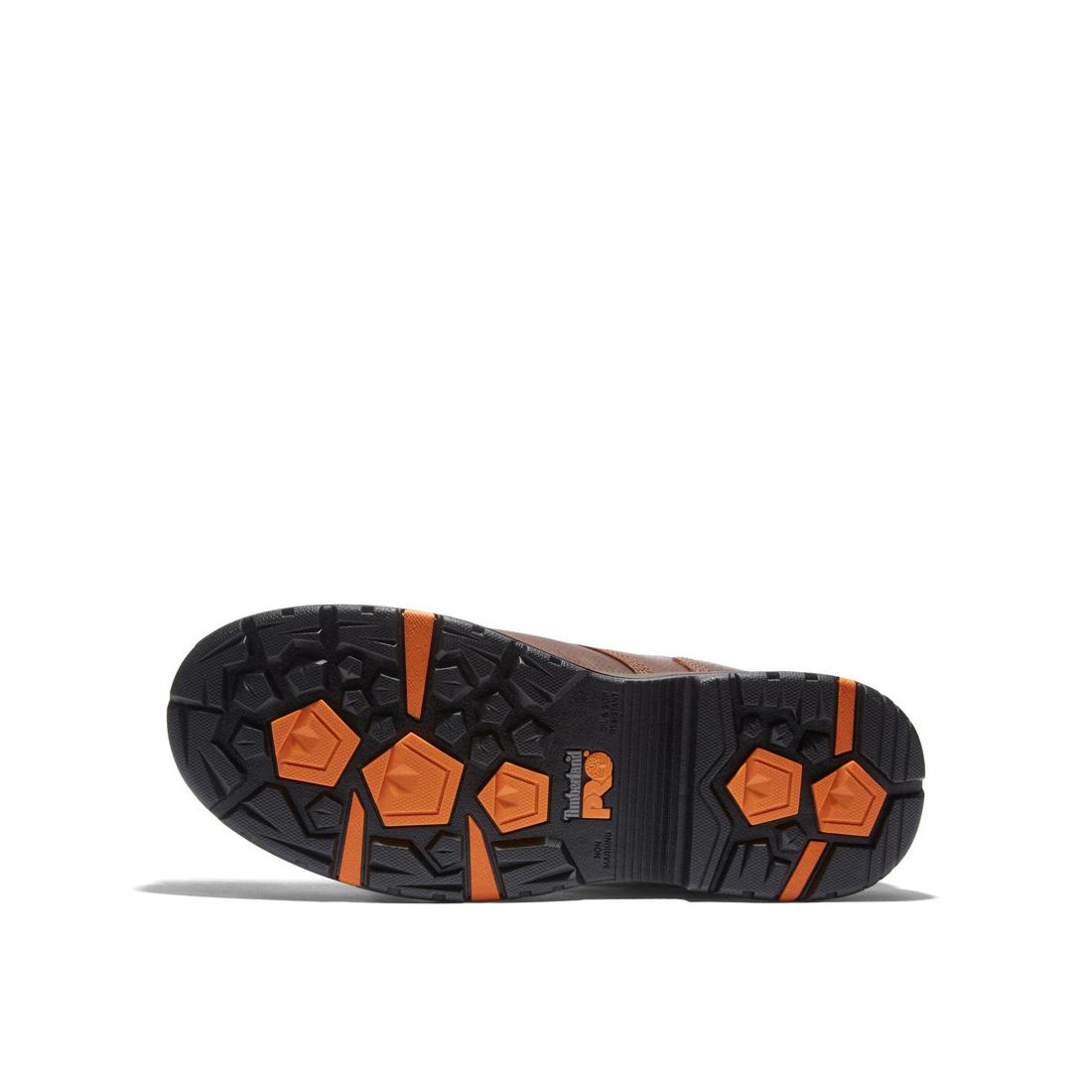 Helix HD 6 Inch Composite Toe Safety Work Boots with Metatarsal Guard - Brown Leather for Construction & Industrial Work