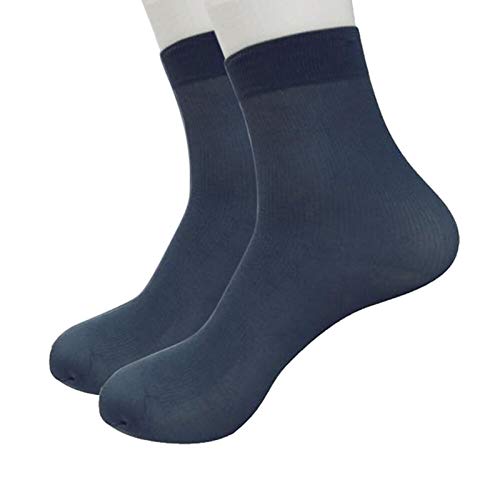 Ultra-Thin Bamboo Fiber Men's Silky Elastic Socks - Breathable Short Tube Work Socks for Men - Perfect for Office, Dress Shoes & Casual Wear