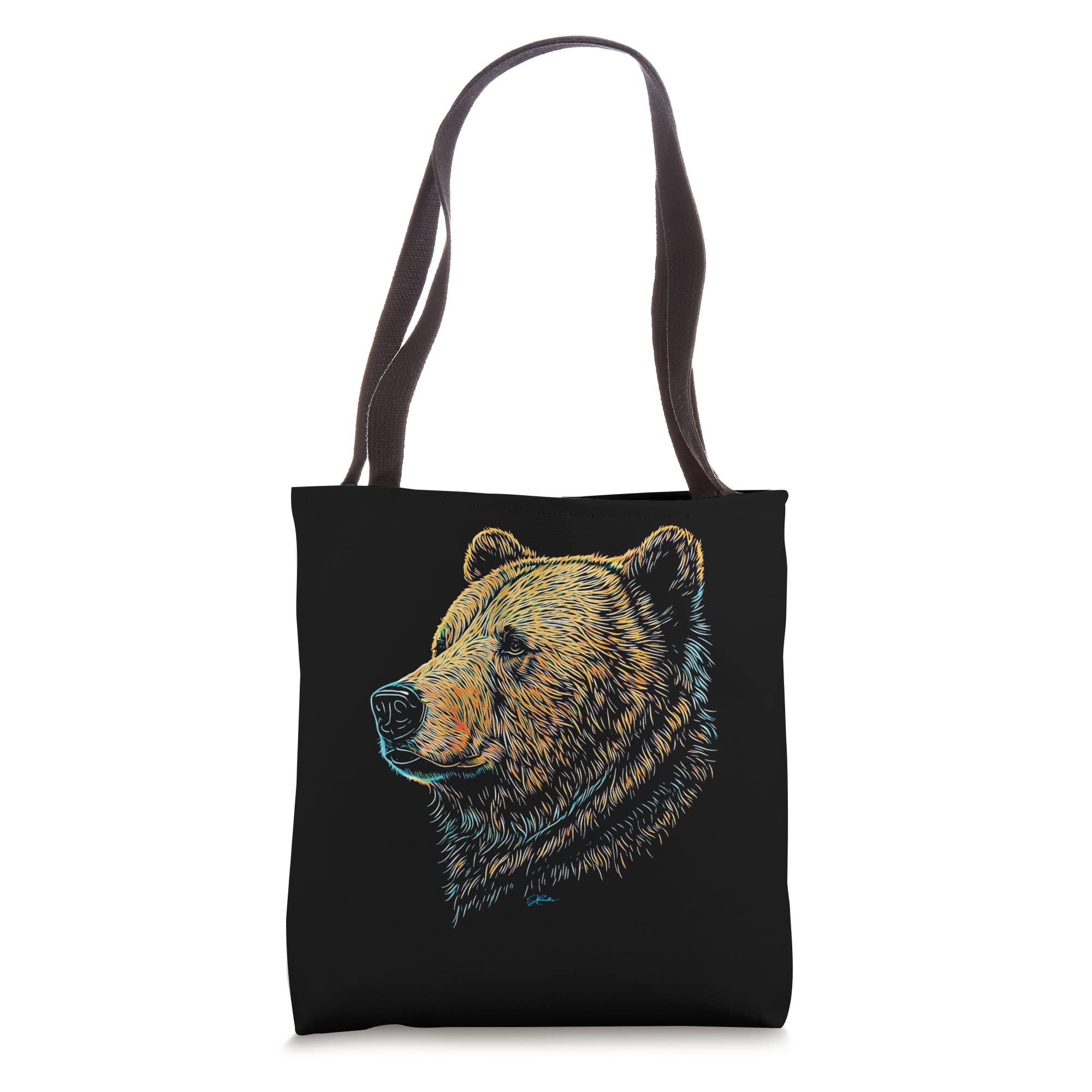 Colorful Bear Print Tote Bag - Cute & Stylish Canvas Shopping Bag for Women - Perfect for Grocery, Beach, Work & Travel