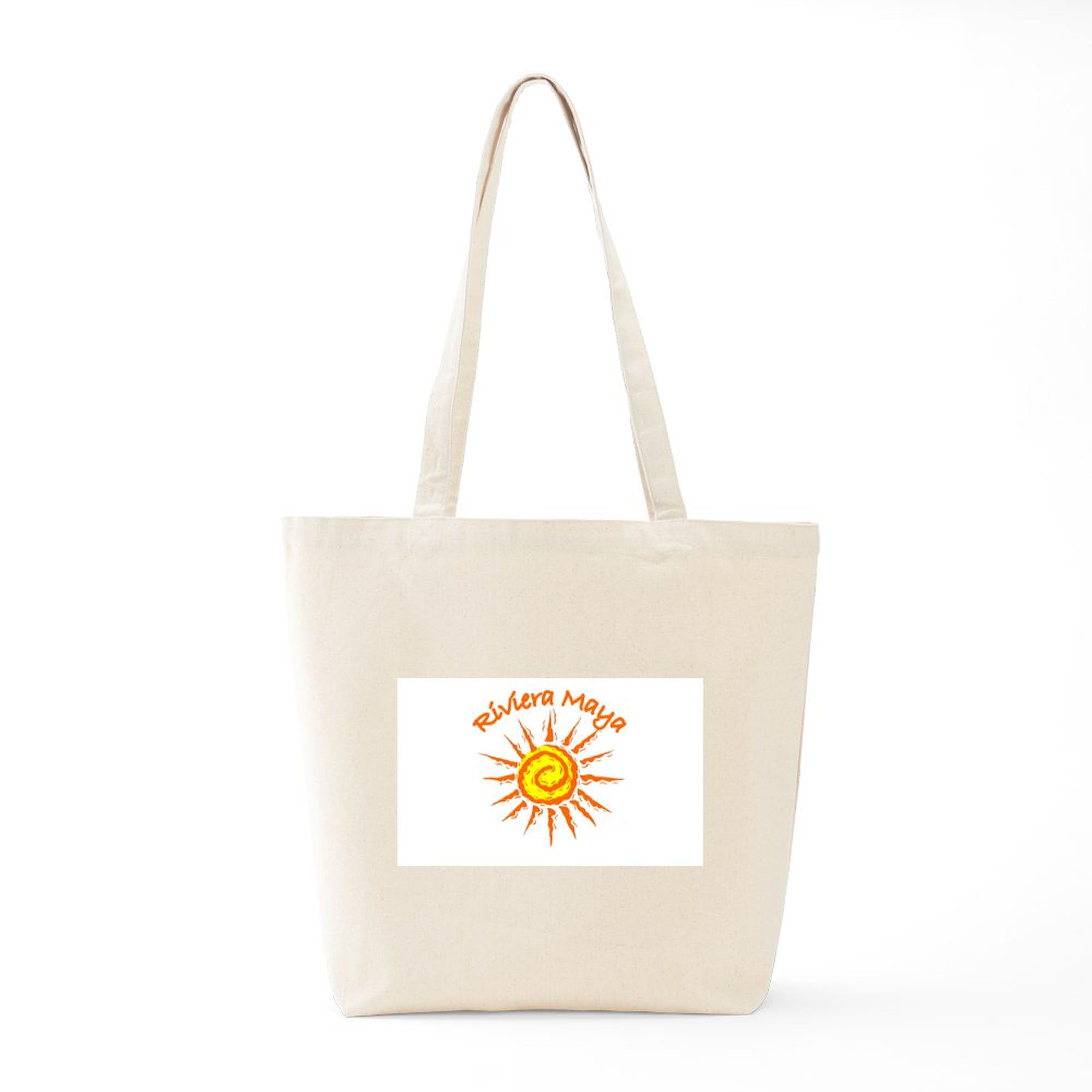 Riviera Maya Mexico Tote Bag - Natural Canvas Reusable Shopping Bag for Beach, Grocery & Travel | Eco-Friendly Cotton Carryall