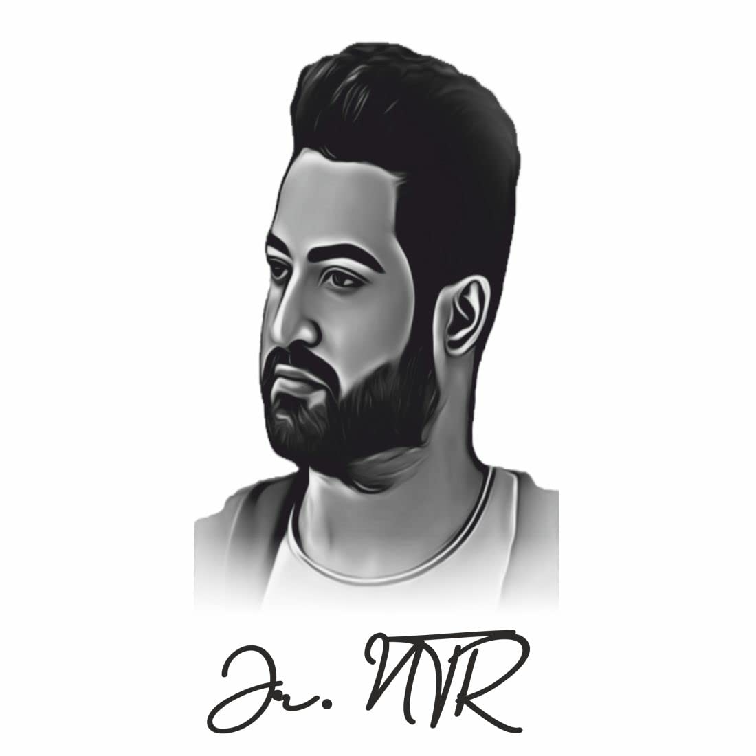 Junior NTR Tattoo Stickers - Waterproof Temporary Tattoos for Men & Women - South Indian Actor Inspired Body Art - Perfect for Parties, Halloween & Cosplay