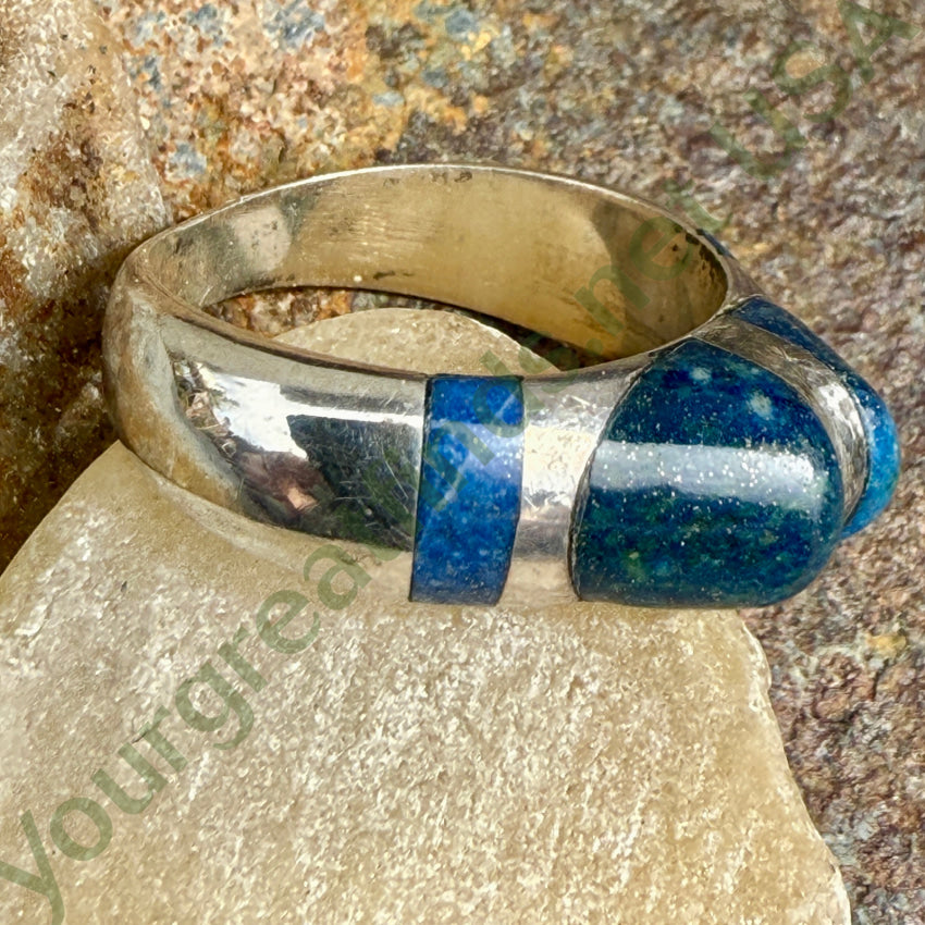 Vintage Lapis Lazuli Sterling Silver Ring - Size 8.5 - Handmade Bohemian Jewelry for Women - Perfect for Boho Chic, Wedding & Everyday Wear