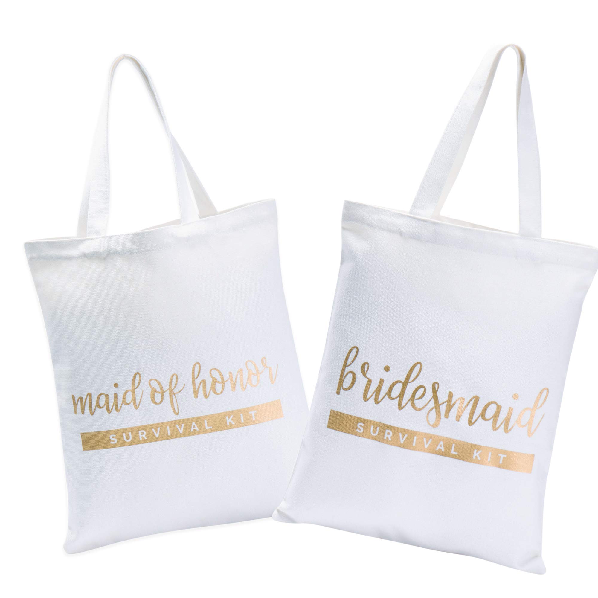Pop Fizz Designs Bridesmaid Tote Bags - Pack of 6 Wedding Party Gifts for Bridesmaids, Maid of Honor & Bride - Perfect for Bachelorette Parties, Bridal Showers & Wedding Day Essentials