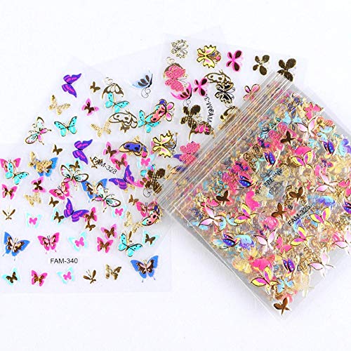 3D Nail Art Stickers - Gold & Silver Hollow Decals for Nail Design (11-30pcs) | DIY Manicure & Party Looks