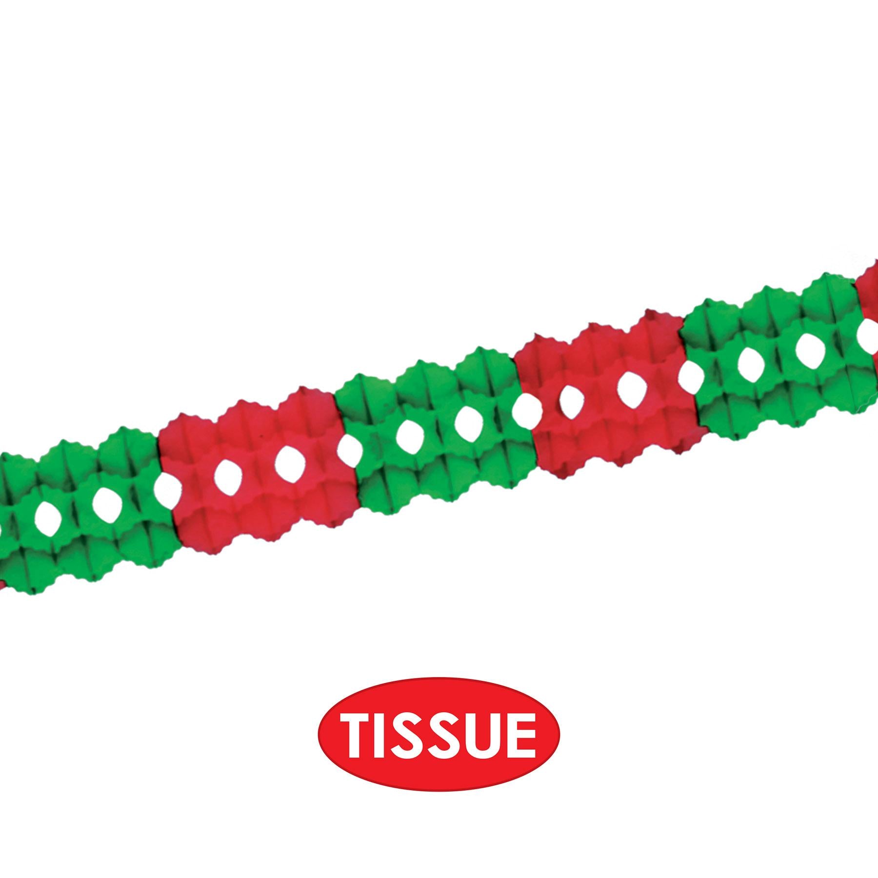 12 Pack Beistle Christmas Arcade Garland - Red & Green Holiday Decor for Parties, Home & Office Festive Decoration