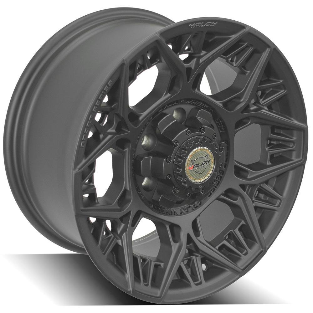 4Play Sport Series 4PS60 17x9.0 Satin Black Wheel - 6x135/6x139.7mm Bolt Pattern, 106.1mm Hub - Perfect for Off-Road Trucks & SUVs