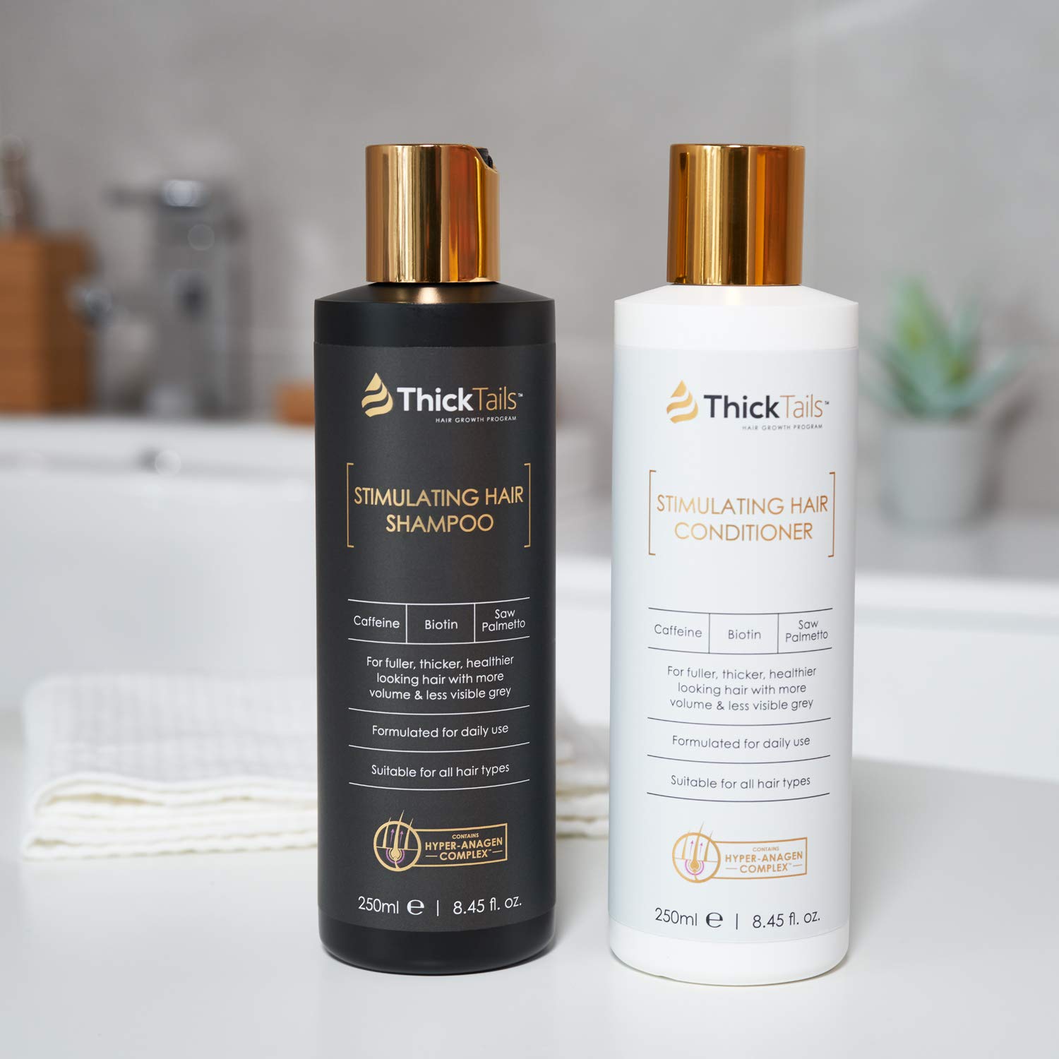 Hair Growth Shampoo and Conditioner Set (2-Pack) - Volumizing & Thickening Formula with Biotin & Caffeine for Women with Thinning Hair - Promotes Hair Regrowth & Reduces Breakage - Ideal for Daily Use & Mature Hair Care
