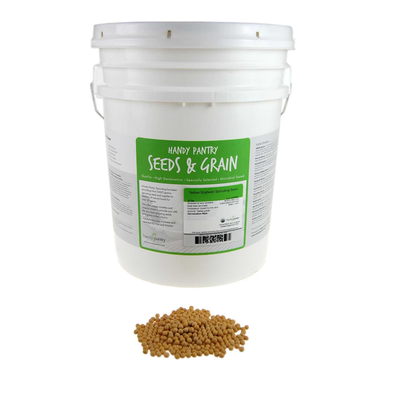 Certified Organic Dried Yellow Soybeans 30 Lb Bulk - Non-GMO, High Protein for Soy Milk Maker, Tofu Making, Roasted Snacks & Emergency Food Storage - Perfect for Vegan, Plant-Based Diets & Long-Term Pantry Storage
