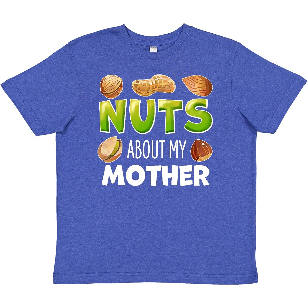 Inktastic 'Nuts About My Mother' Peanut Almond Pistachio Youth T-Shirt - Fun Graphic Tee for Kids, Mother's Day Gifts & Family Events