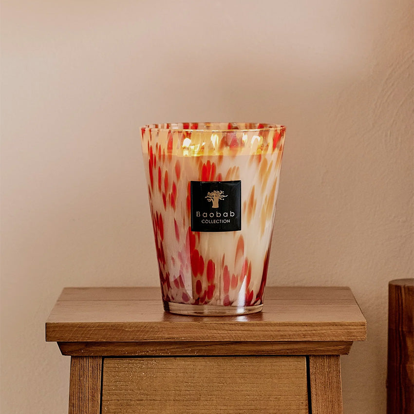 Baobab Collection Pearls Coral Scented Candle - Luxury Home Fragrance for Living Room, Bedroom & Bathroom Decor