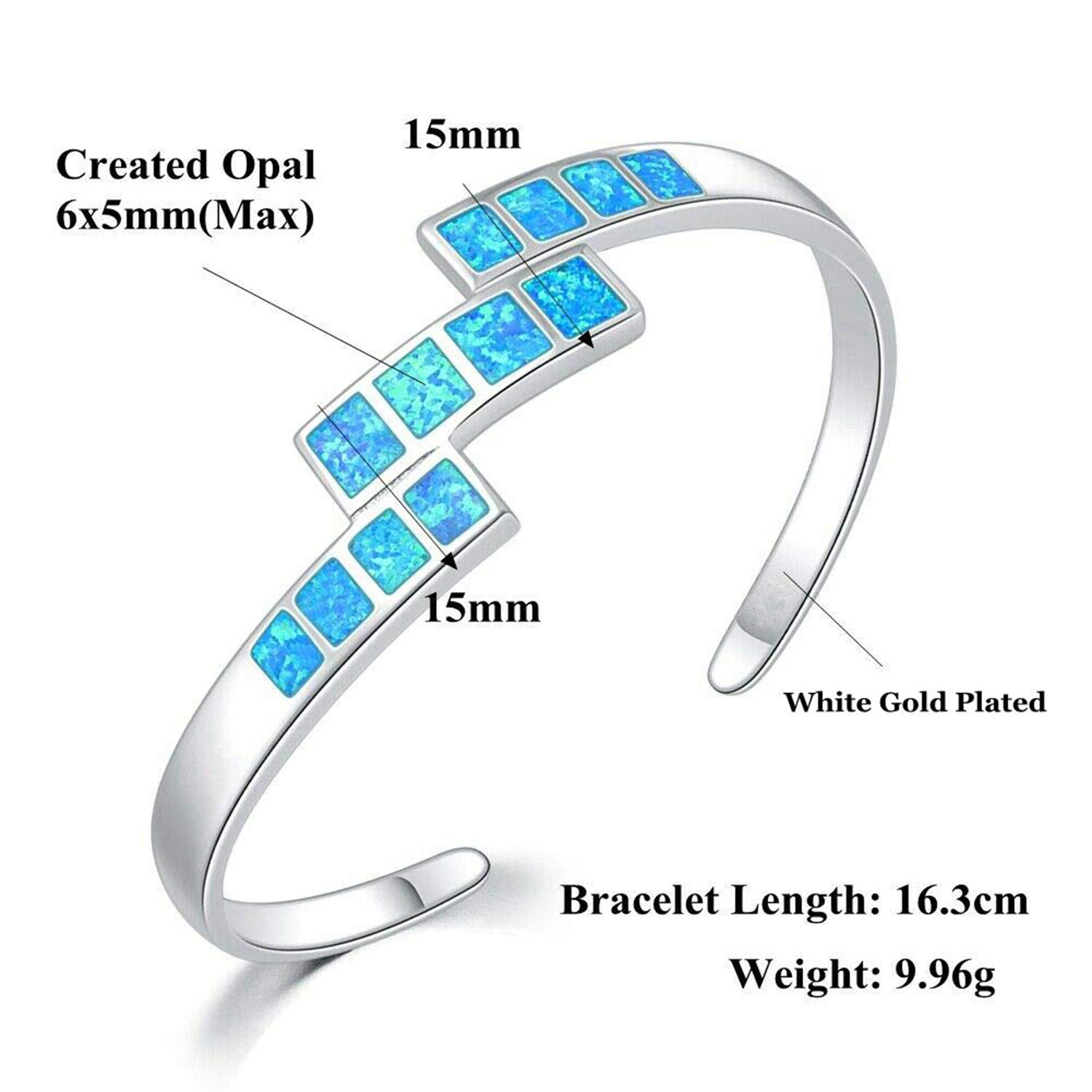 CiNily Women's Gold Plated Opal Cuff Bracelet - Hypoallergenic Gemstone Open Bangle for Ladies | Perfect for Weddings, Parties & Everyday Elegance