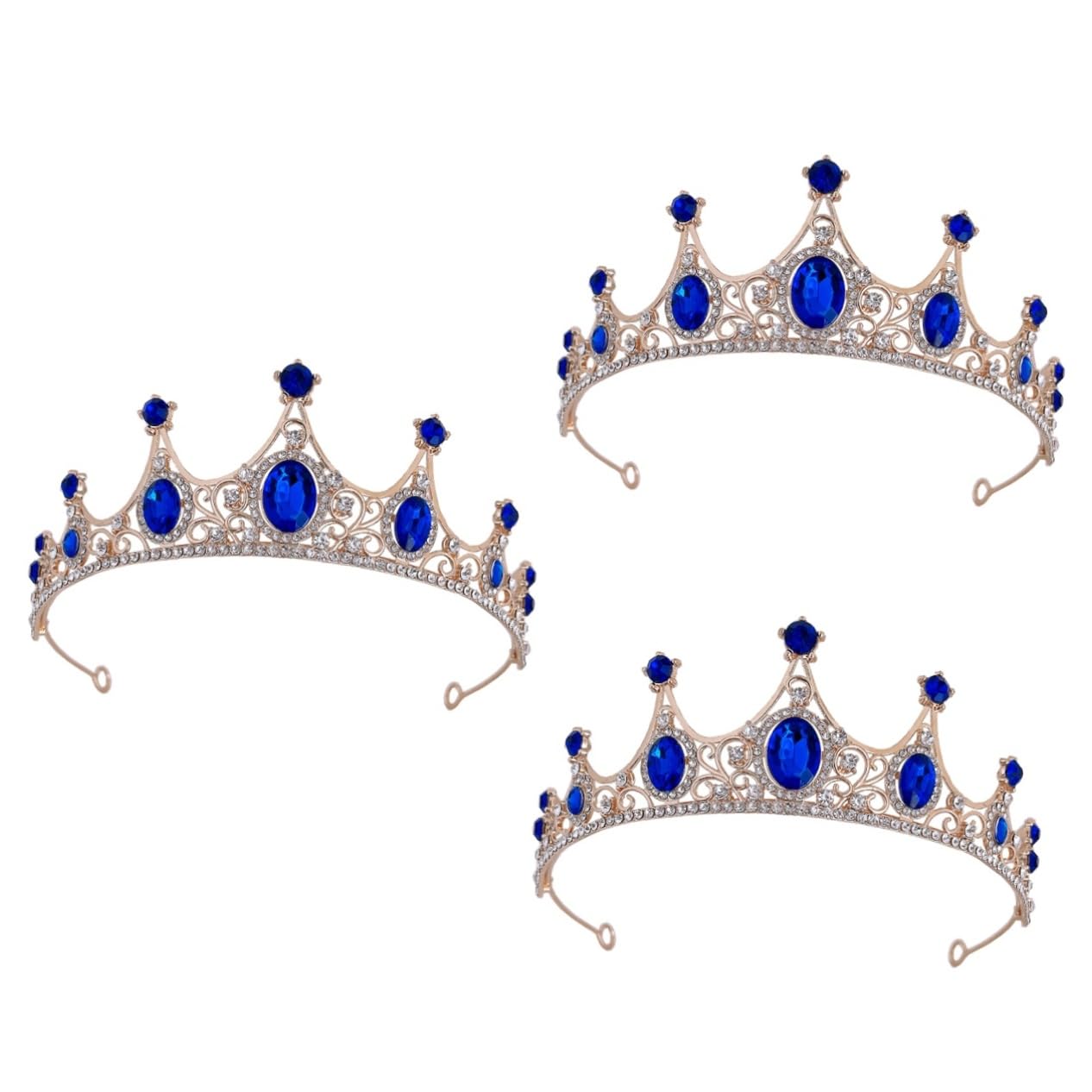 Abaodam 3-Piece Crown Diamond Hair Accessories Set - Princess & Bridal Tiaras for Women & Girls - Perfect for Weddings, Banquets, and Special Occasions