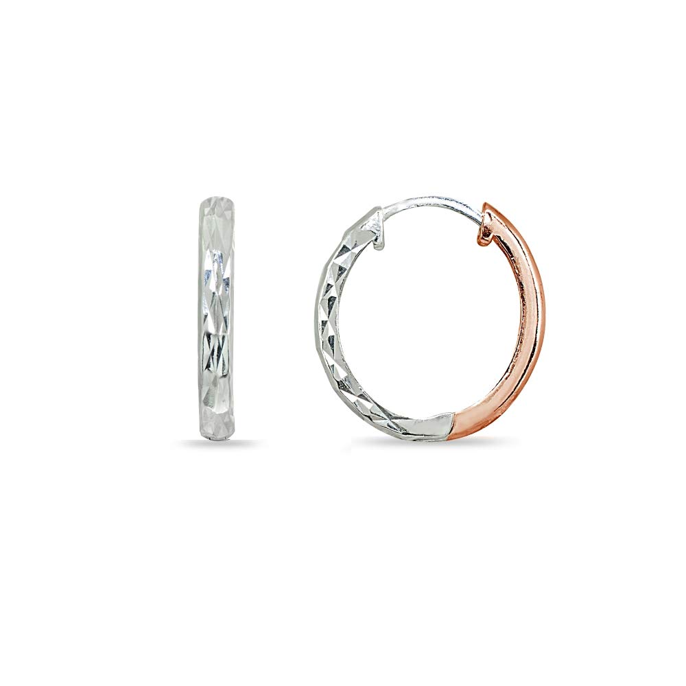 Sterling Silver 16mm Oval Small Hinged Huggie Hoop Earrings for Women - Dainty & Minimalist Everyday Jewelry - Perfect for Work, Date Night & Gifts