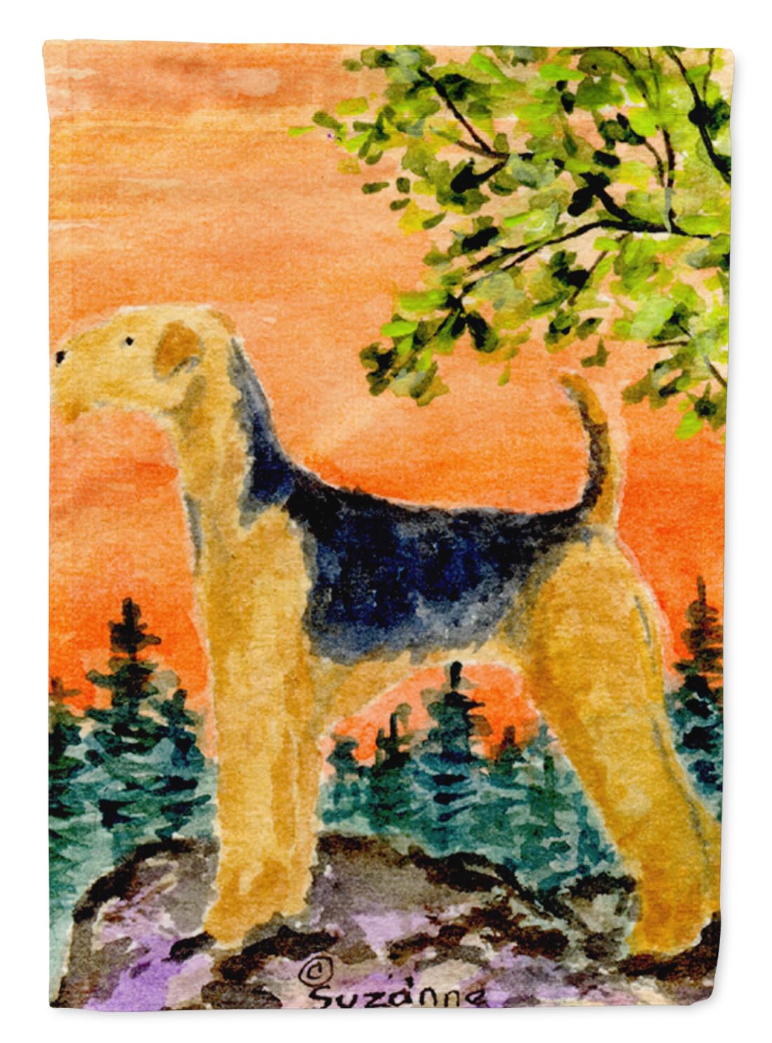 Caroline's Treasures SS8850GF Airedale Terrier Garden Flag - Decorative Outdoor Yard Banner for Mailbox, Patio, Flower Beds & Lawn Decor | Vibrant Multicolor Weather-Resistant Artwork | Perfect for Seasonal Home Decor & Dog Lover Gifts