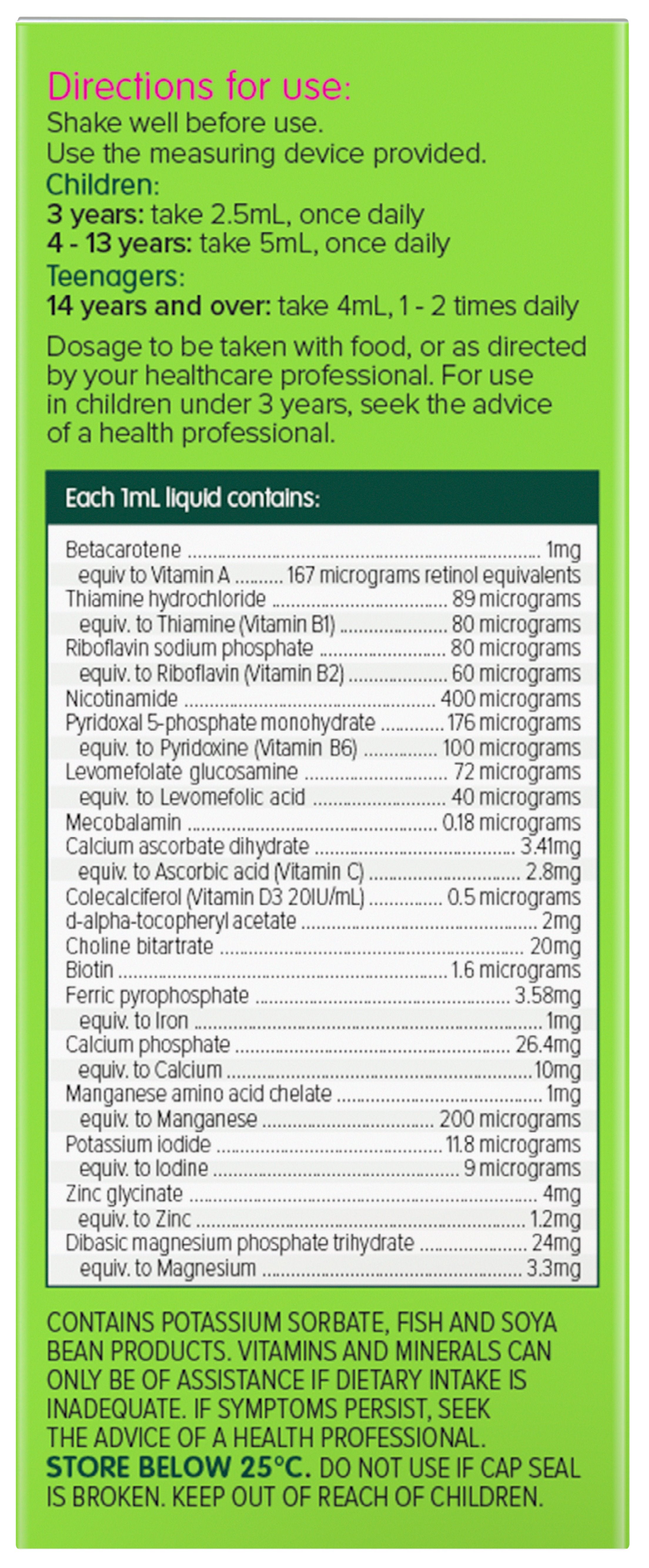 Brauer Kids Liquid Multivitamin with Iron - Immune Support & Growth Supplement for Children Ages 3+ | Easy-to-Take Vitamin Drops for Picky Eaters | Perfect for Daily Nutrition & School Readiness