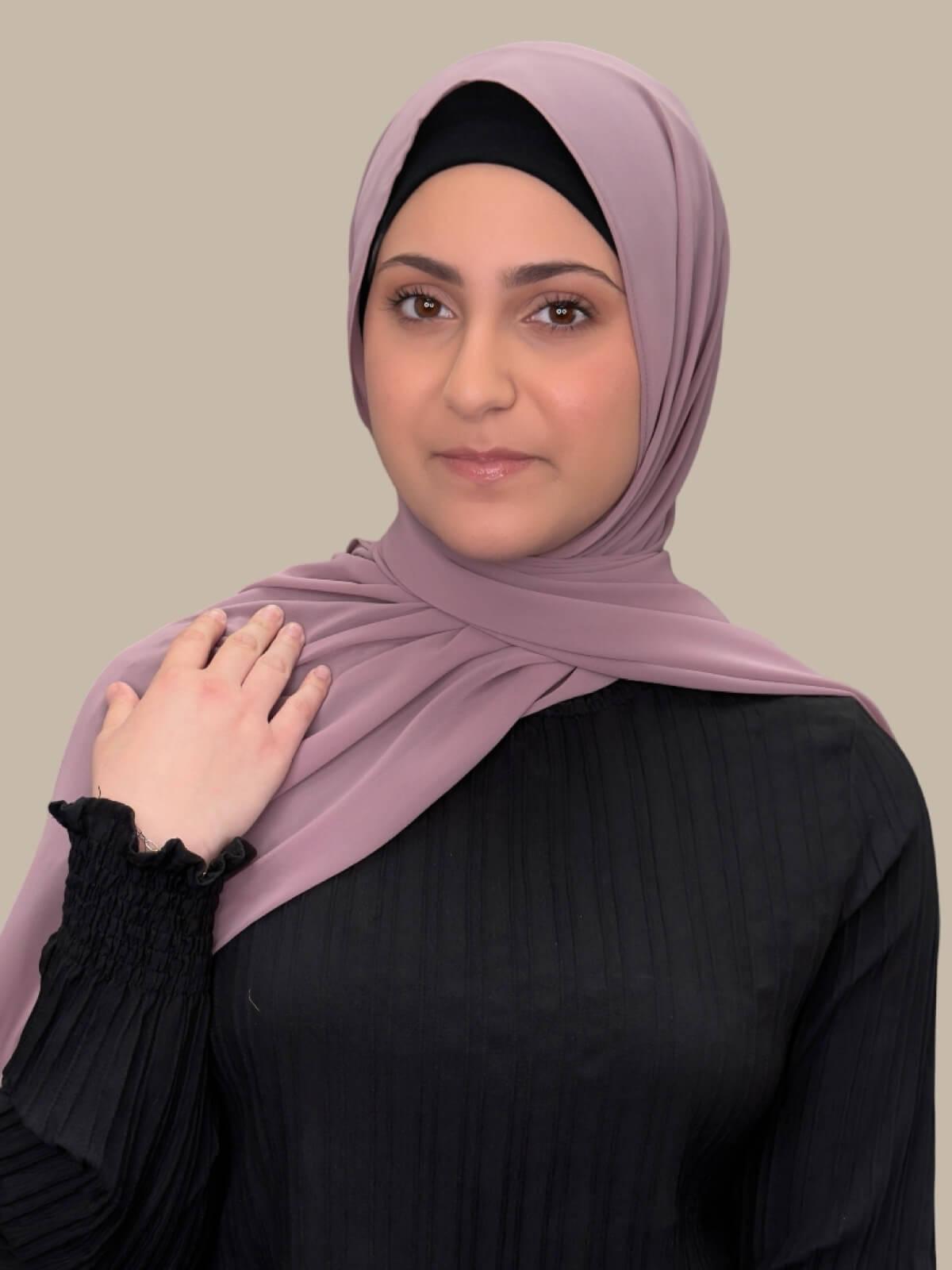 Luxury Chiffon Hijab Scarf for Women - Soft Modish Orchid Print Headscarf - Perfect for Daily Wear, Prayer, and Special Occasions