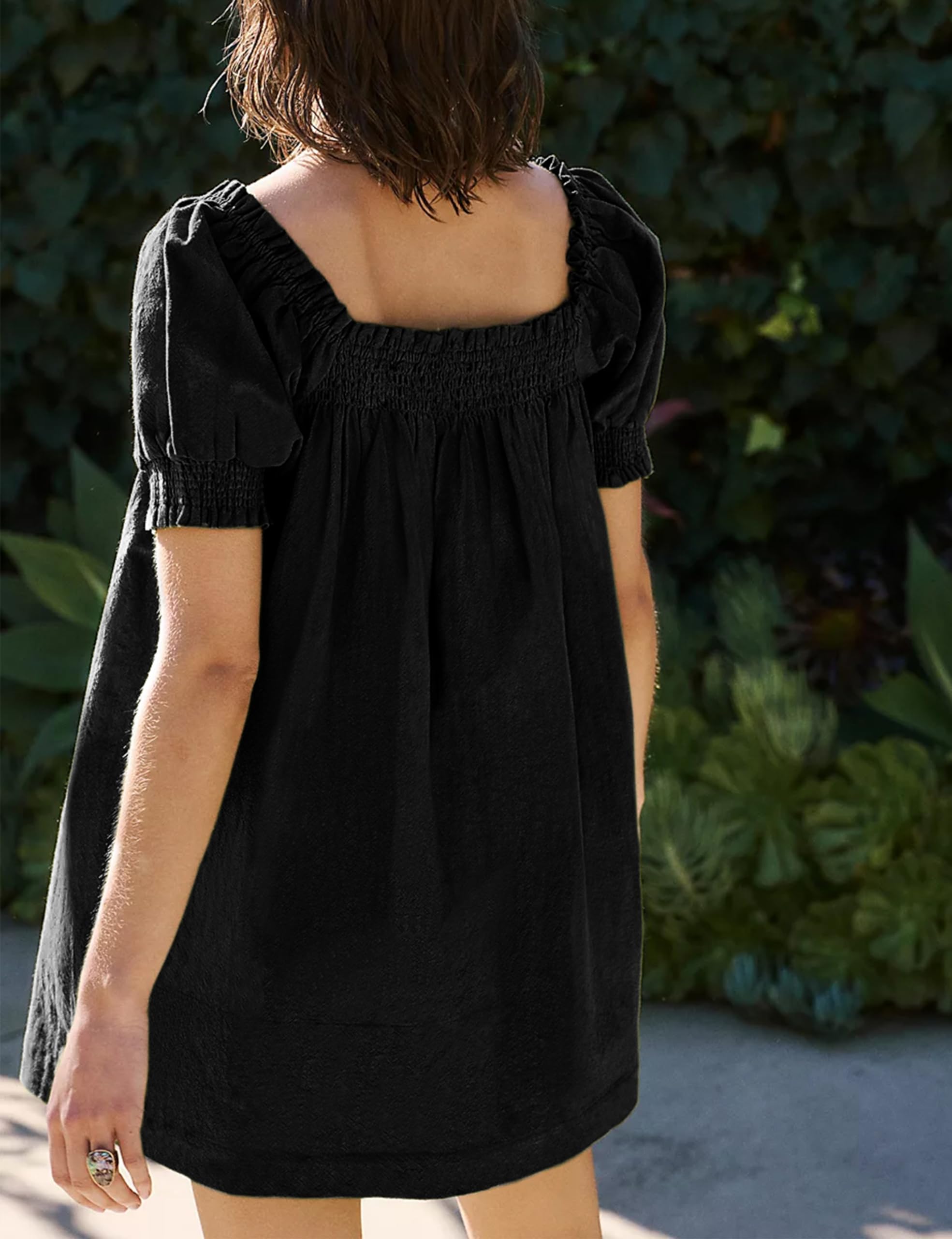 Huaqiao Women's Summer Mini Dress - A-Line Beach Sundress with Pockets | Casual Loose Flowy Dress for Vacation, Pool Party & Outdoor Activities