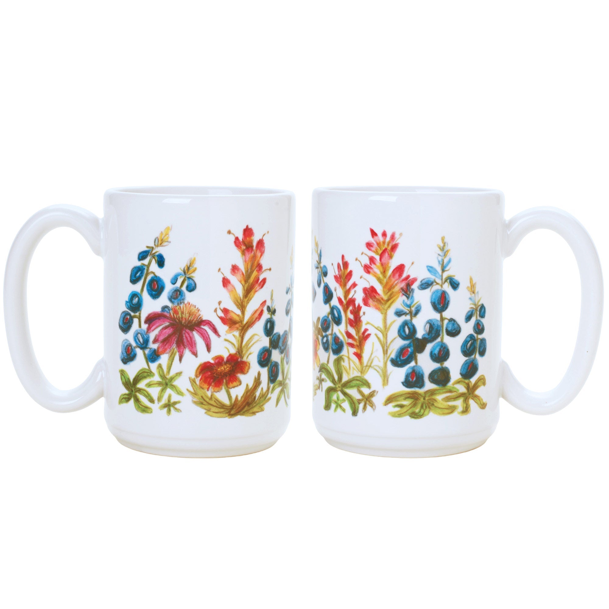 Blue Bonnet Indian Ceramic Mug | Handmade Blue Bonnet Design Coffee Cup for Home, Office & Gifts | Perfect for Tea, Coffee & Hot Beverages