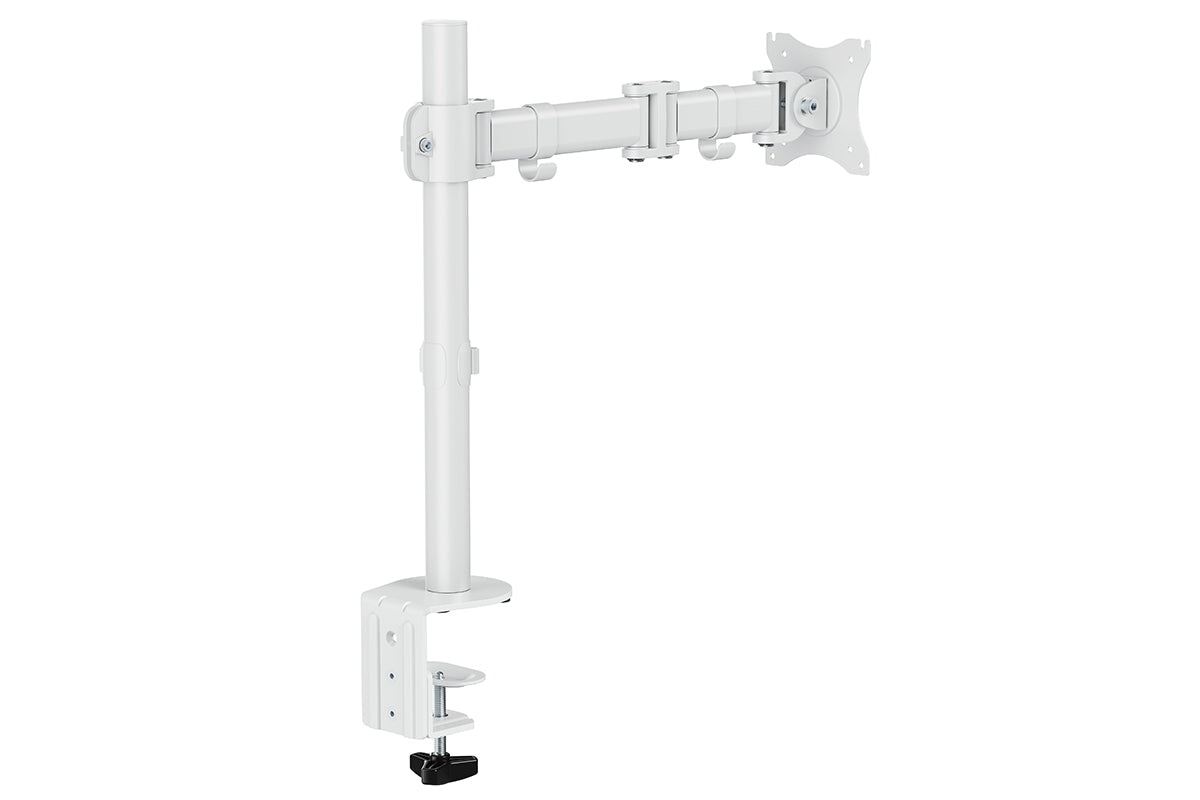 Pop Monitor Single Arm - Adjustable LCD Monitor Stand for Home & Office - Ergonomic Desk Mount with Clamp for 13-32 Inch Screens - Perfect for Workstations, Gaming Setups & Multi-Monitor Displays