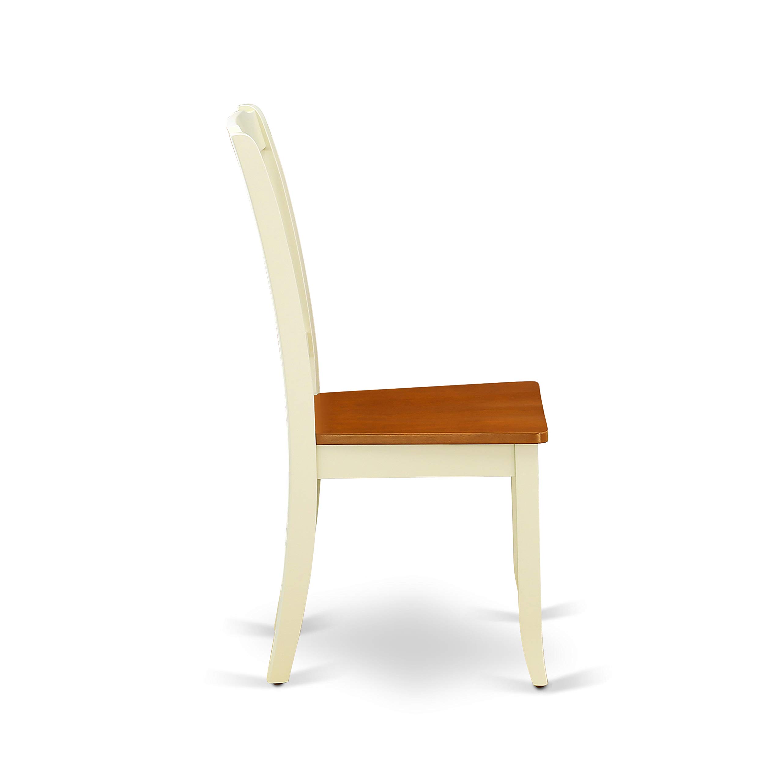 East West Furniture 3 Piece Dining Set - Rectangle Drop Leaf Table & 2 Wood Chairs, 30x48 Inch, Buttermilk & Cherry - Perfect for Small Spaces, Breakfast Nooks & Apartment Dining Areas