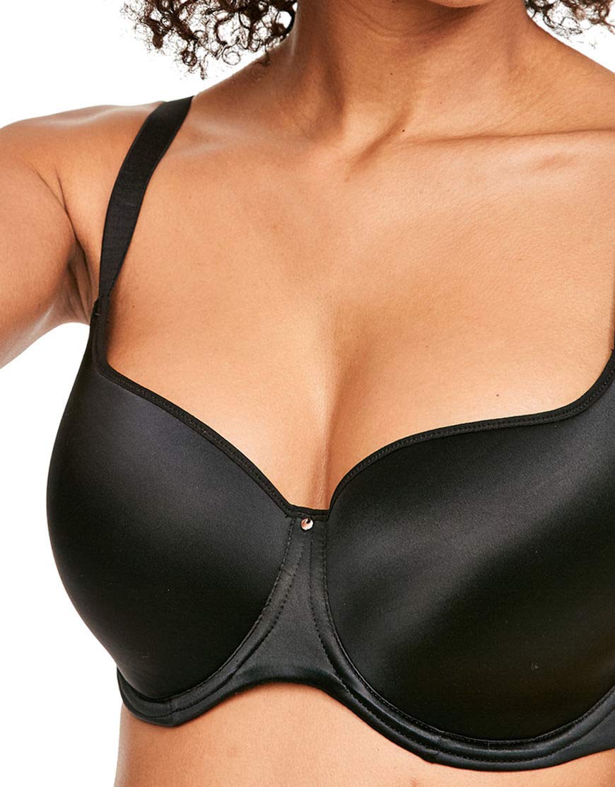 Fantasie Women's Aura Moulded Underwire Seamless T-Shirt Bra - Black - 34E - Comfortable Everyday Wear for Work & Casual Outfits