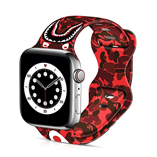 Stylish Red Black Camouflage Shark