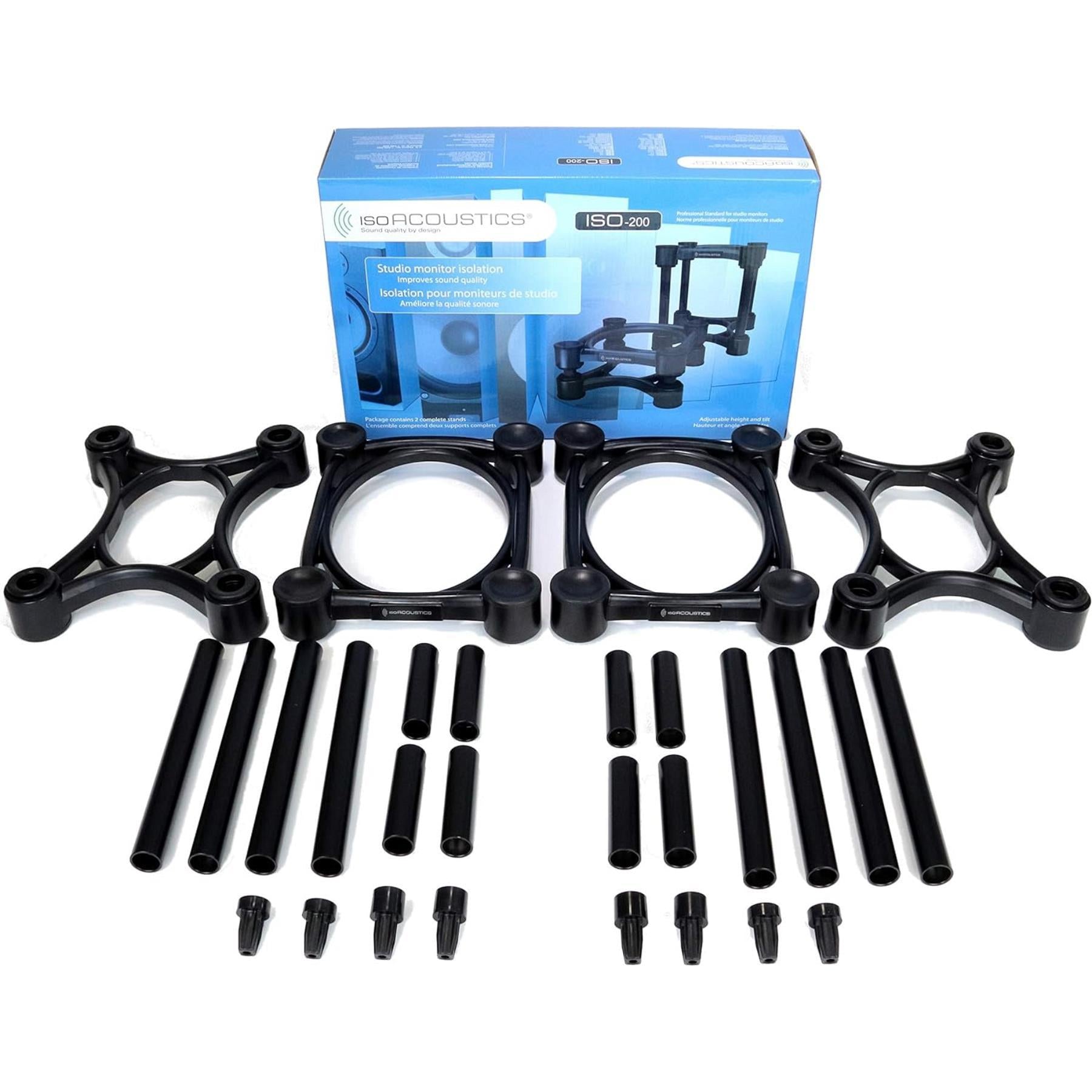 IsoAcoustics ISO 200 Speaker Isolation Stands - Premium Studio Monitor Isolation Pads for Large Speakers, Reduce Vibrations & Improve Sound Clarity - Perfect for Home Studios, Recording Studios & Audiophile Setups