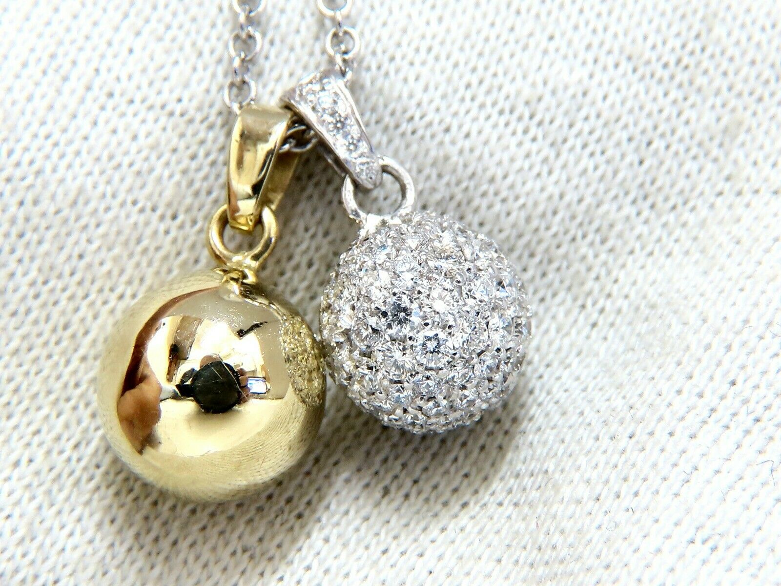 2.50ct Natural Diamond Cluster Ball Double Dangle Necklace in 14K Gold - Elegant Jewelry for Weddings, Anniversaries & Special Occasions