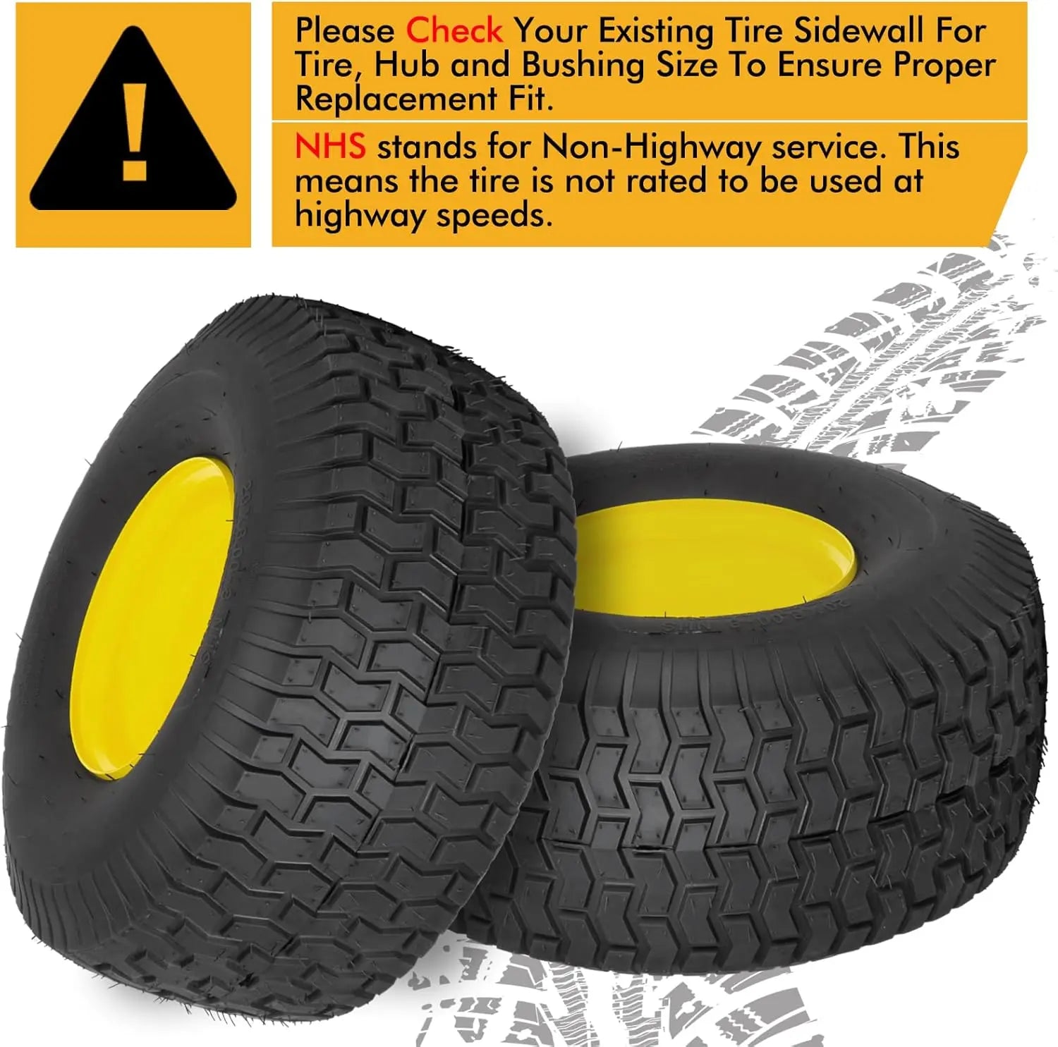 2PCS Autocessking 20x8.00-8 Tubeless Rear Tires with Wheels for Riding Lawn Mowers – 3.5