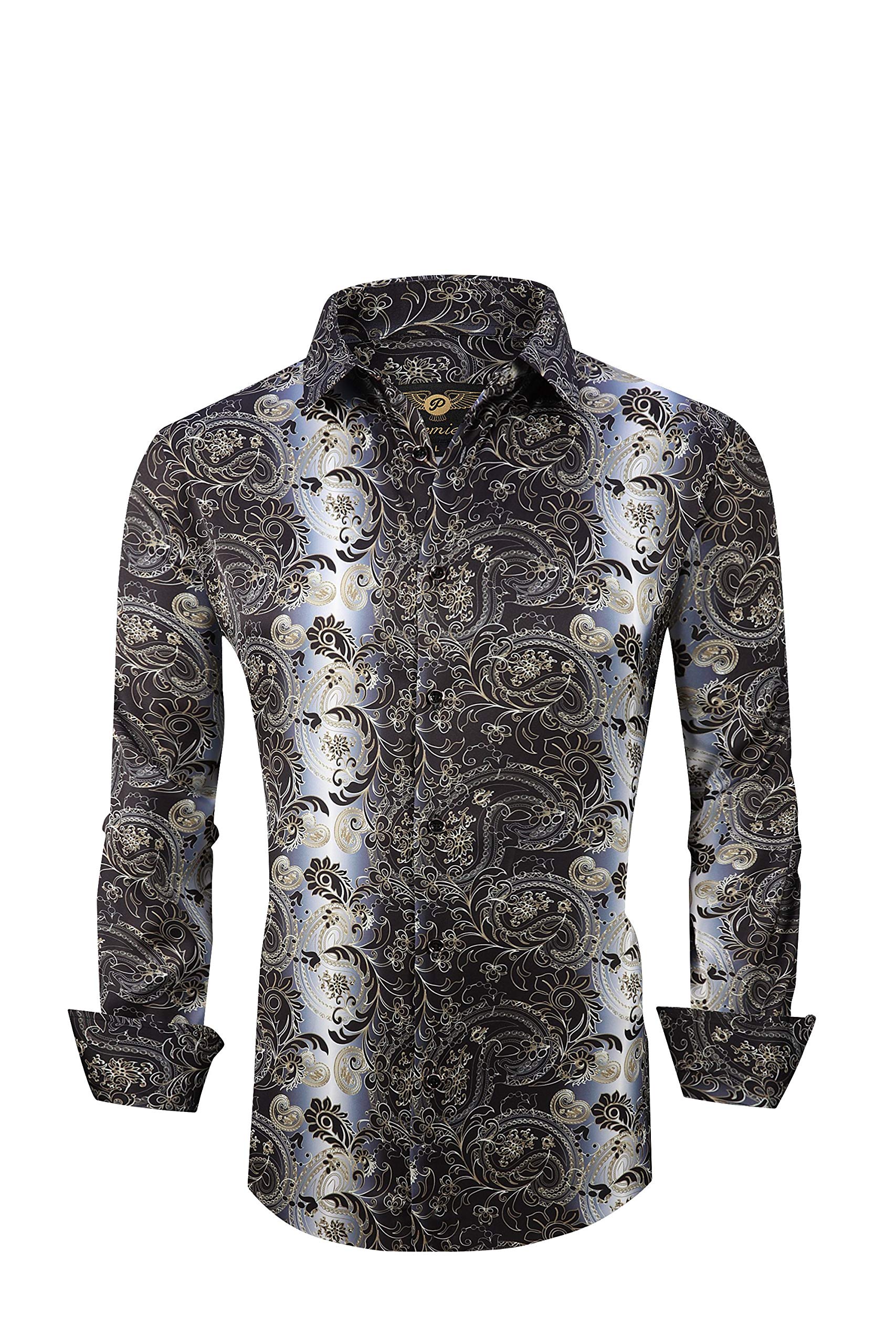 Premium Men's Designer Casual Dress Shirt - Long Sleeve Button Down Woven Shirt for Business, Office & Formal Occasions | Slim Fit Comfort Wear for Work & Special Events